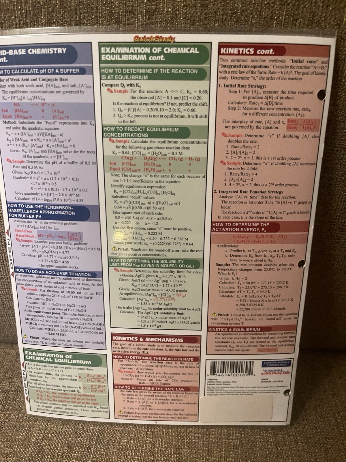QuickStudy Academic | Chemistry Equations And Answers | Laminated Study Guide