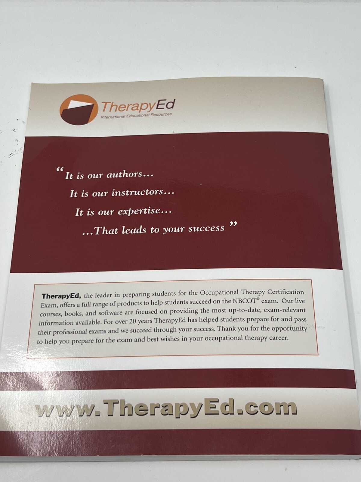 🤚 TherapyEd Occupational Therapy Course Manual 5.0 NBCOT Exam Prep