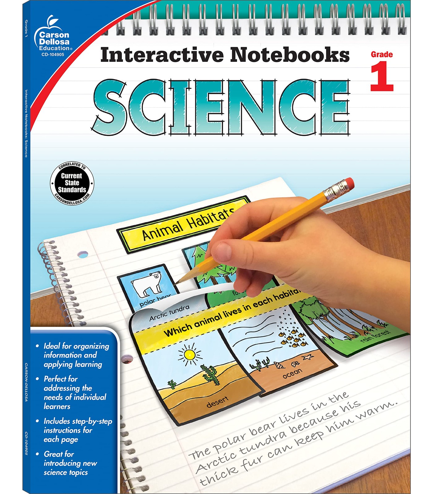 Carson Dellosa 1st Grade Interactive Notebooks, Reproducible Workbook Coveri…