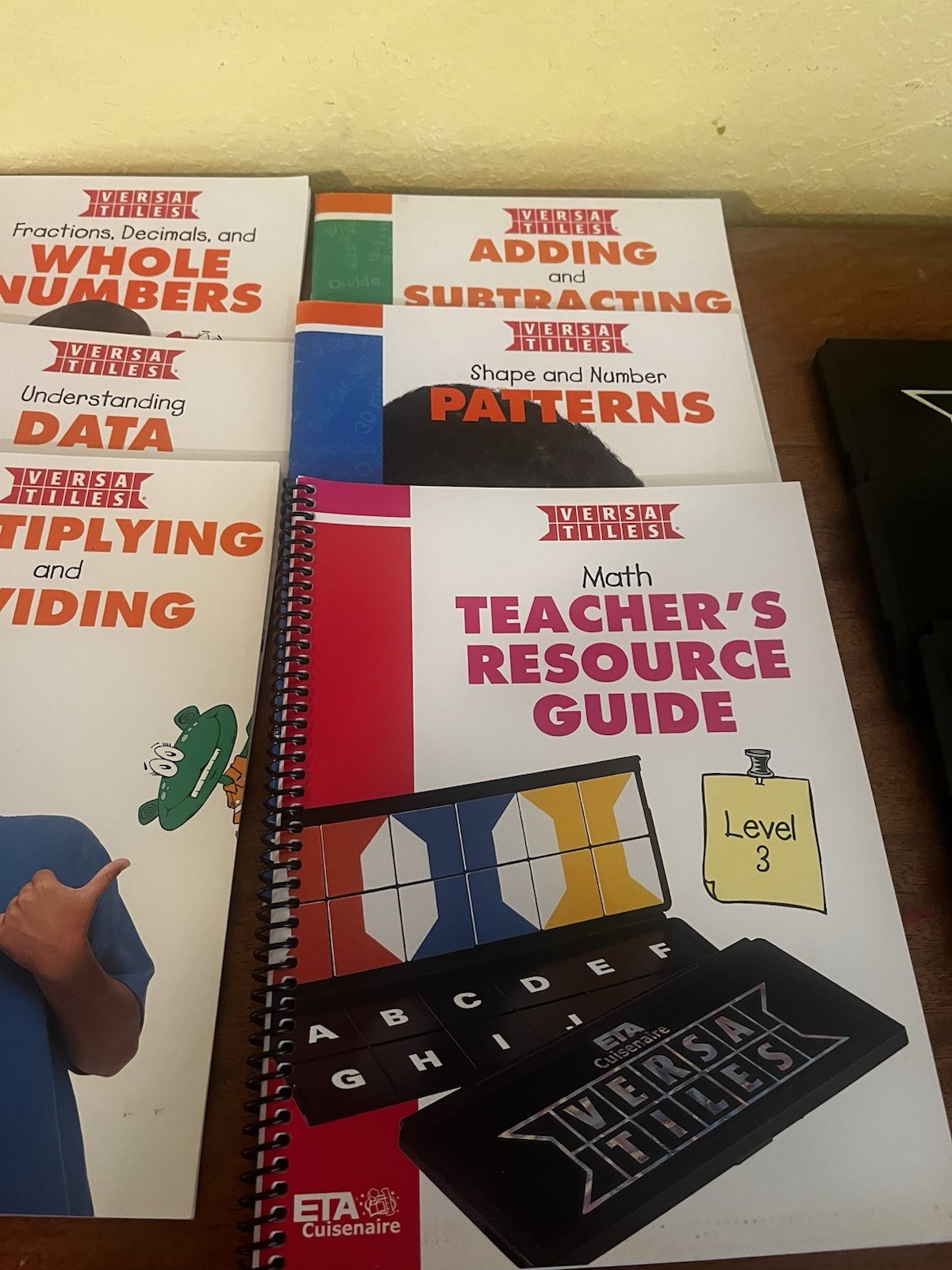 ETA Versa Tiles Level 3 hand2mind Math 8 Books & Teacher Guide 4 tiles included