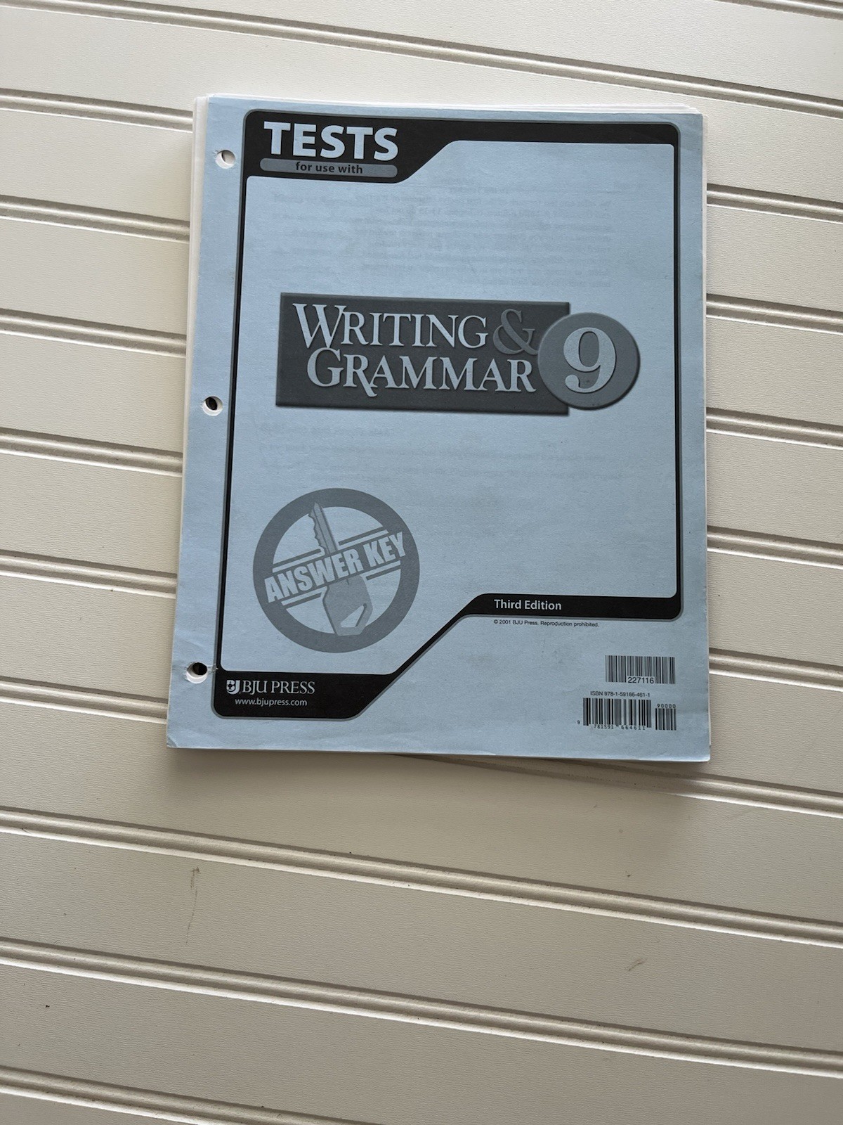 BJU Press Writing & Grammar 9 Tests Answer Key Grade 9 Homeschool