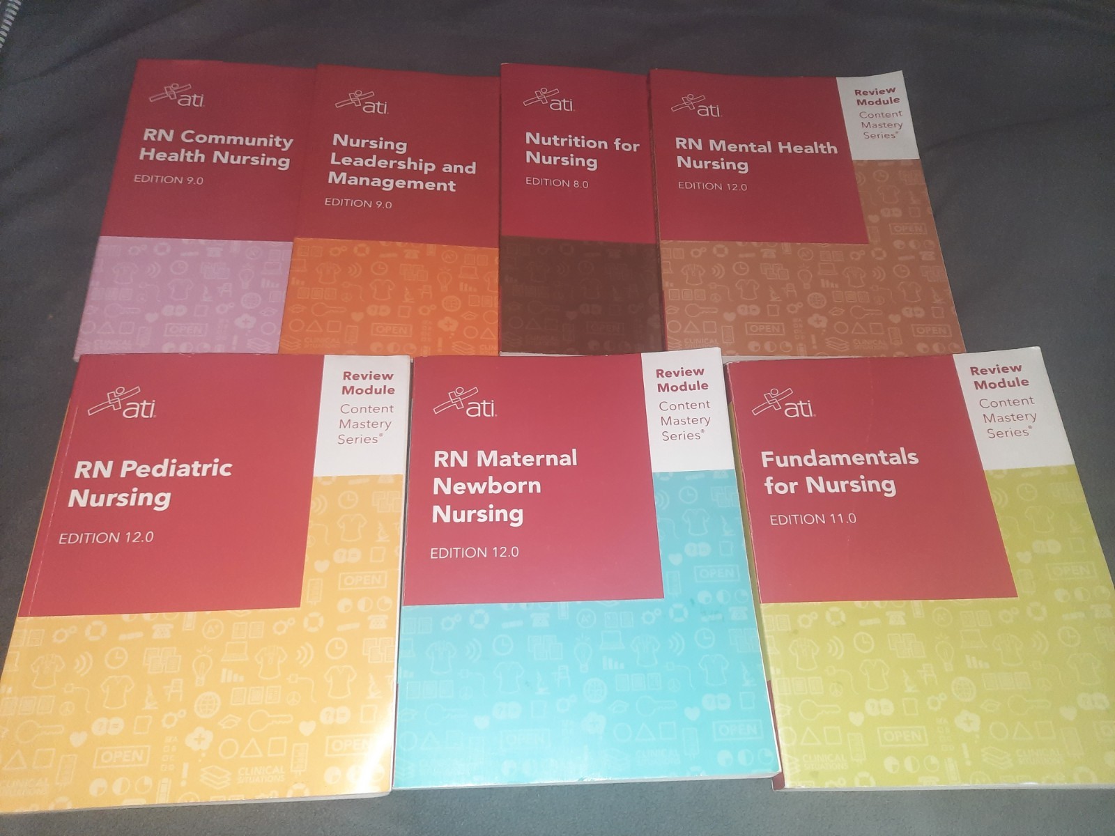 2023 ATI Nursing Education Content Mastery Series Review Module Books Set Of 7