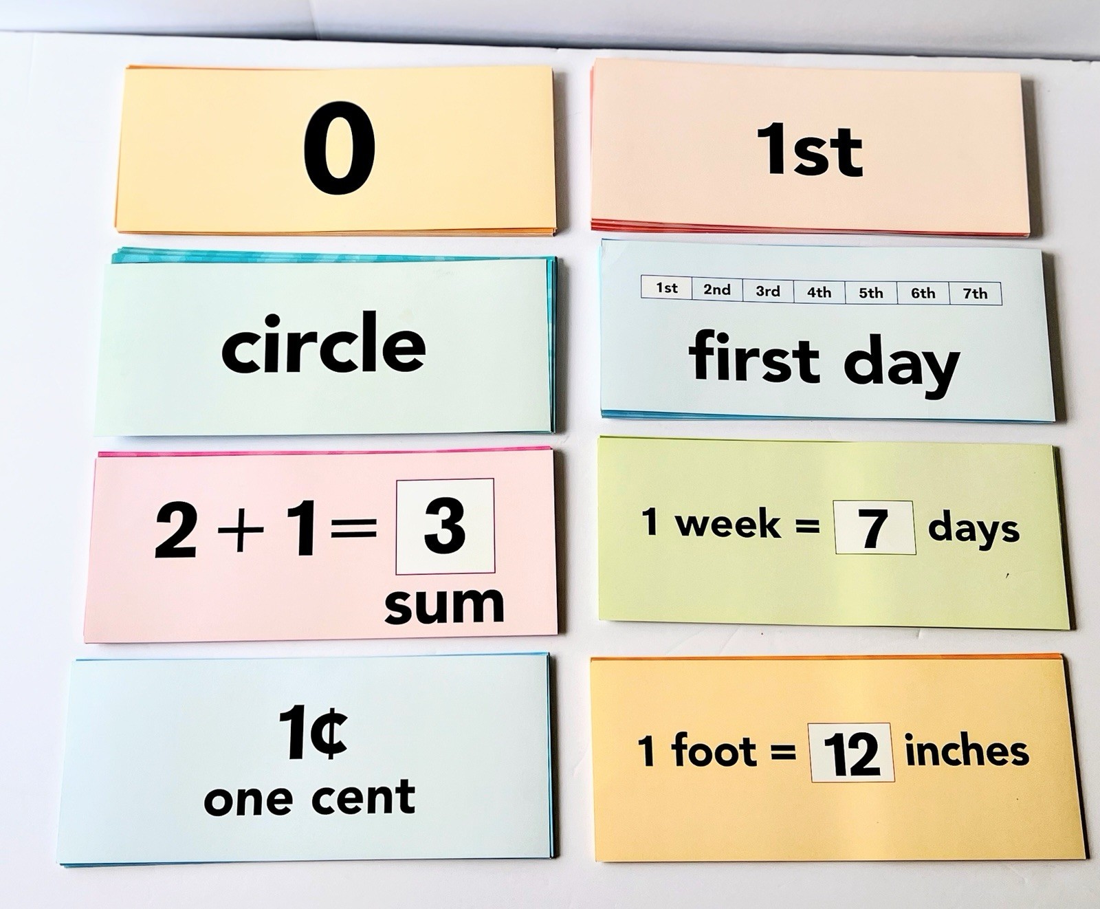 Abeka Arithmetic 1-2 Concept Cards Complete 194 Card Set Homeschool Summer Math