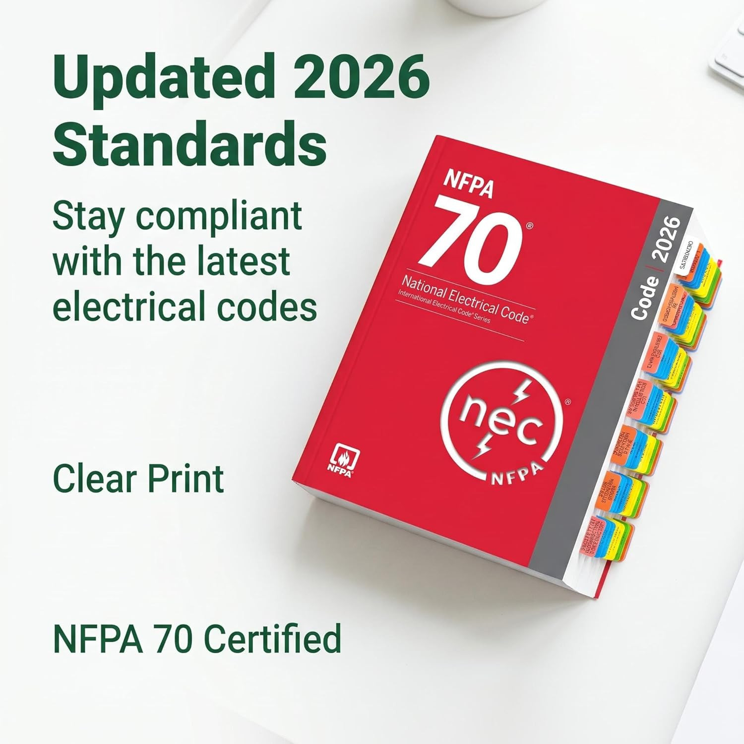 TINGYI Nation Electric Code 2026 N/E/C Index Tabs,192 Electrical Code Tabs – Col
