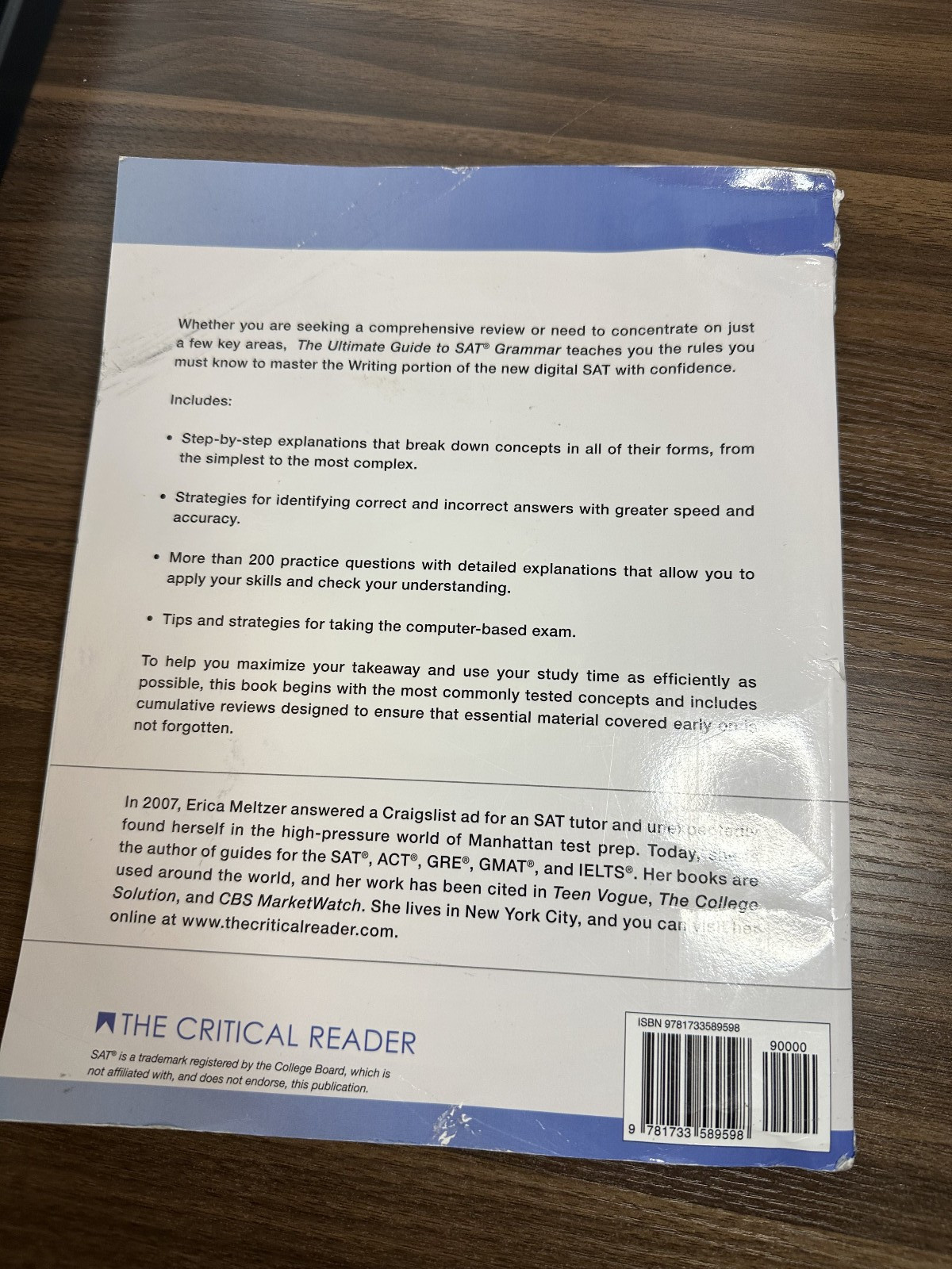 The Critical Reader Ultimate Guide to SAT Grammar 6th Ed 2024 PB Erica Meltzer