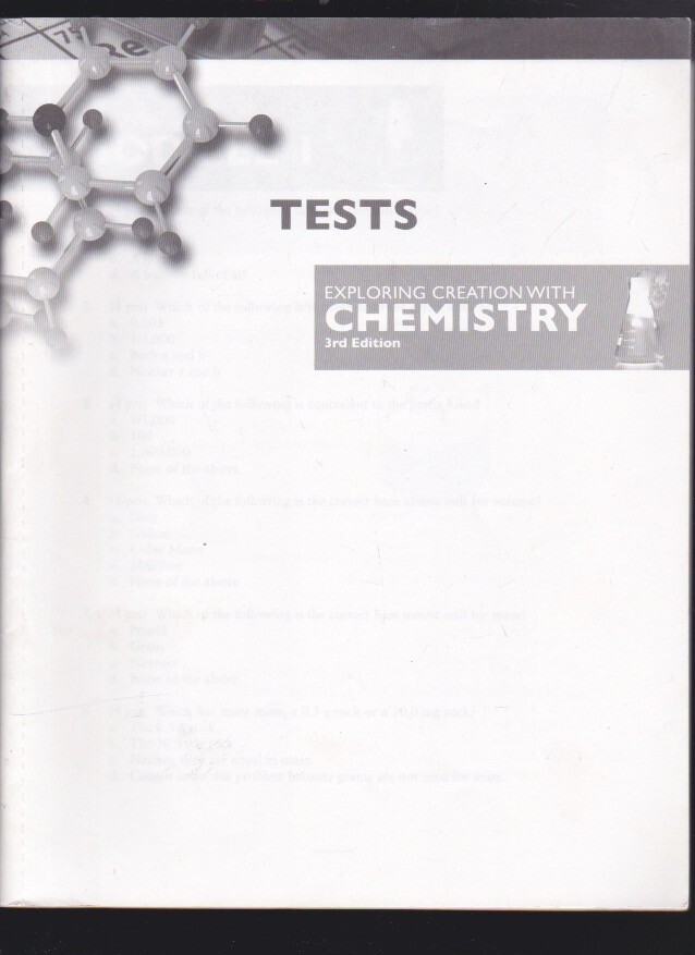 Exploring Creation w/CHEMISTRY 3rd TESTS – APOLOGIA Staple Bound LN