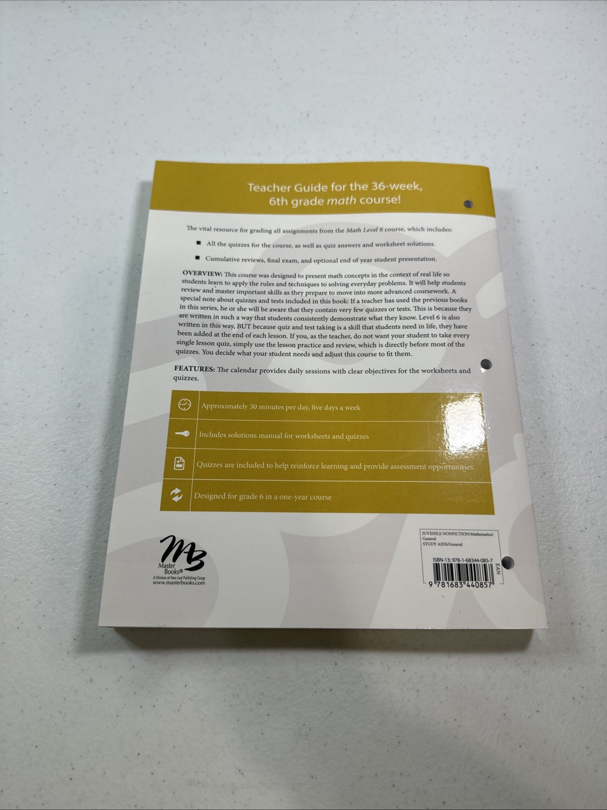 Math Level 6 (Teacher Guide) (Math Lessons for a Living Education) – LIKE NEW