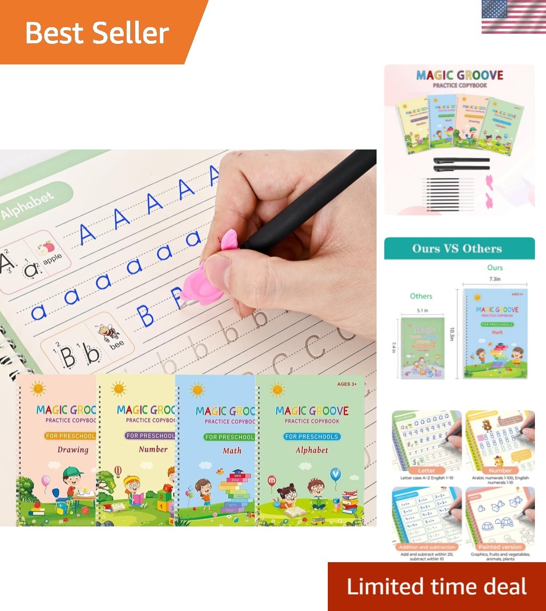 Complete Handwriting Practice Set for Kids – 4 Books, Ink Pens & Tracing Fun