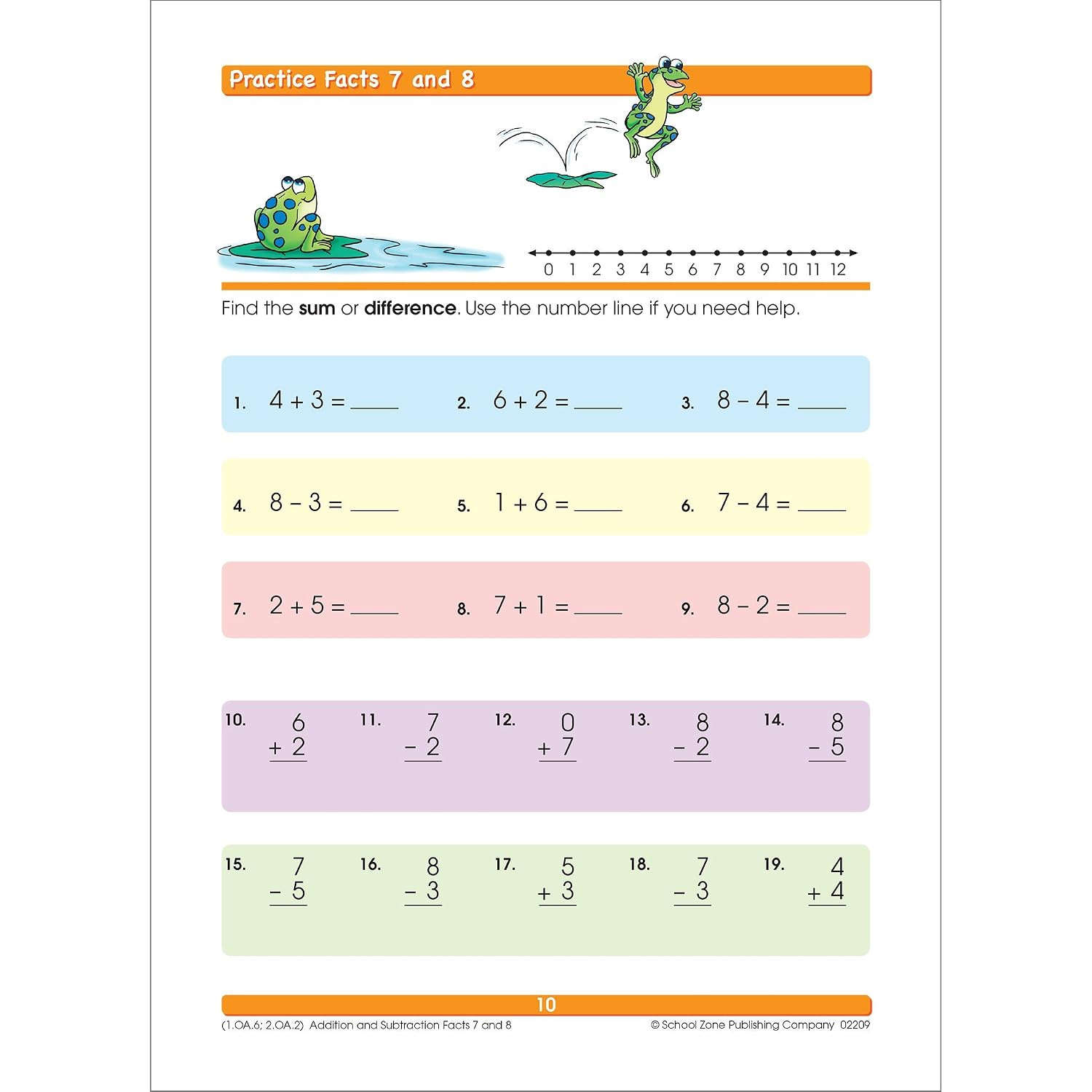 School Zone Addition & Subtraction Workbook: 64 Pages, 1St Grade, 2Nd Grade, Ele