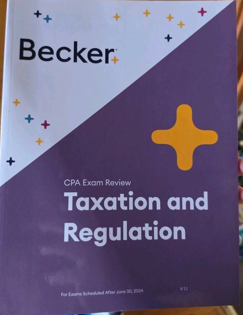 Becker 2024 CPA Exam Review Taxation and Regulation V 1.1 (REG) Book – BRAND NEW