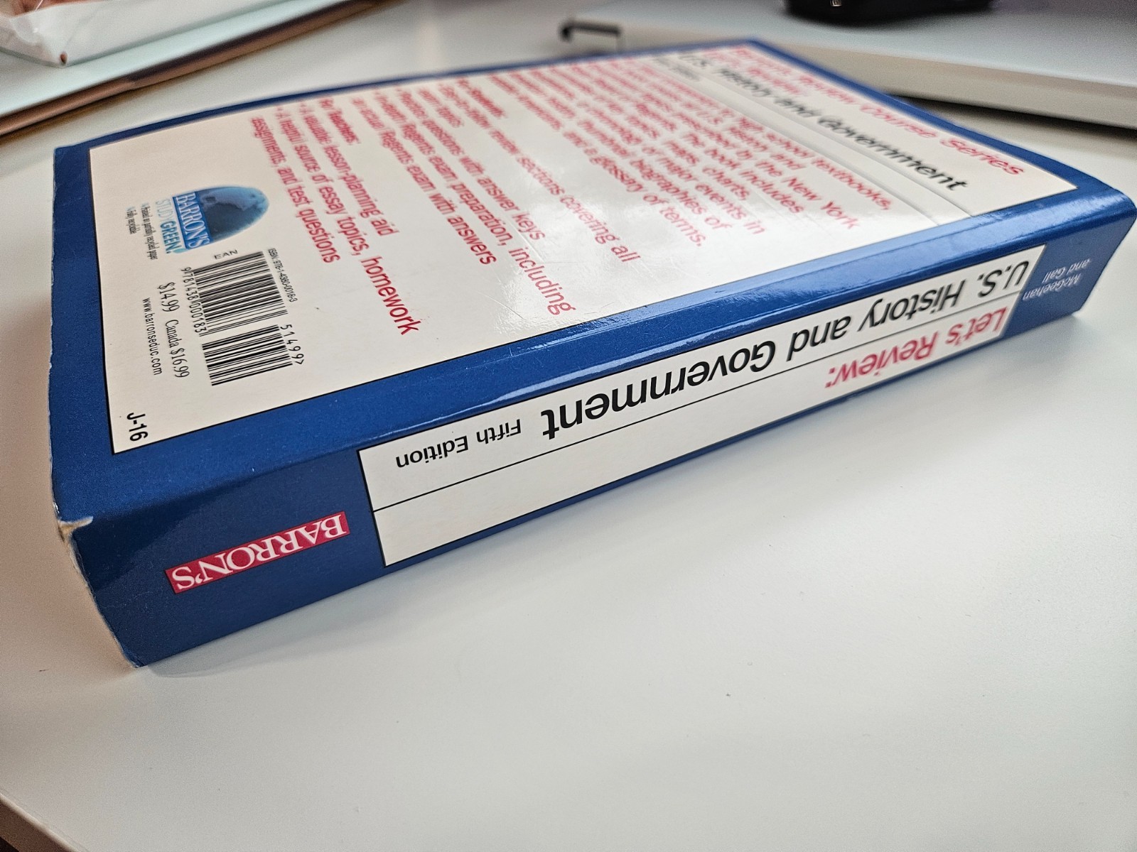 Let’s Review: US History & Government Barrons Review Course 5th Edition Used