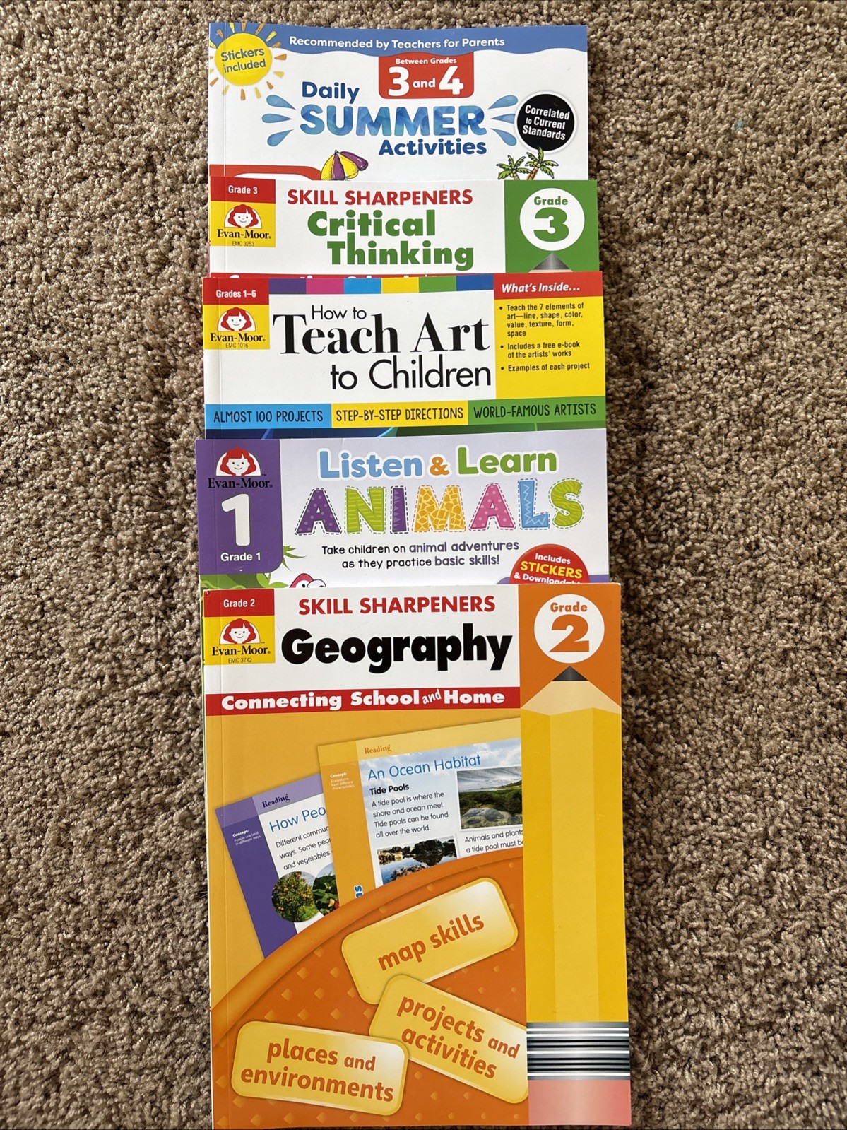 Lot of 5 Evan-Moor® Grade 1-4 Books Skill Sharpeners BRAND NEW