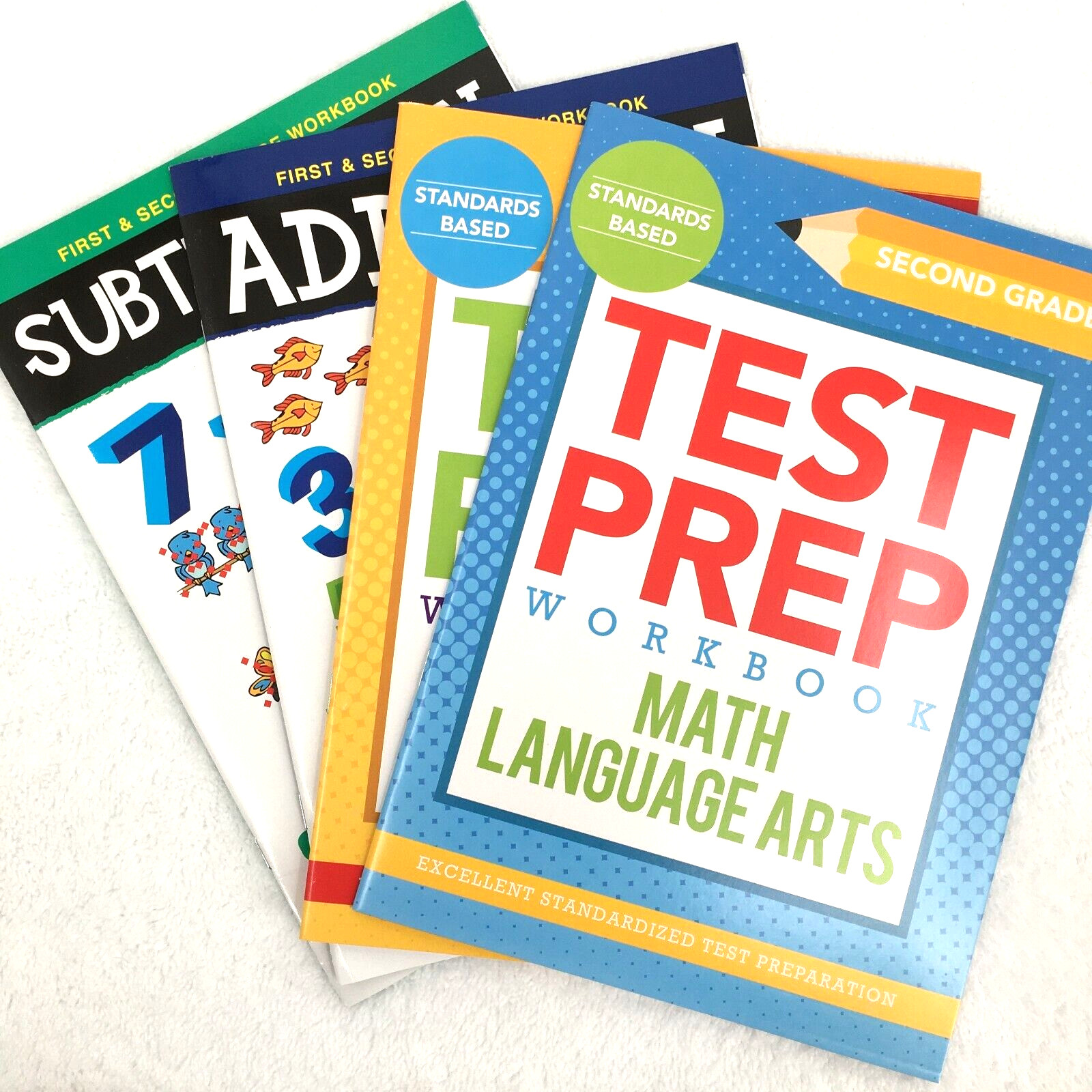 Common Core Education Books First and Second Grade Workbook & Test Prep Lot of 4