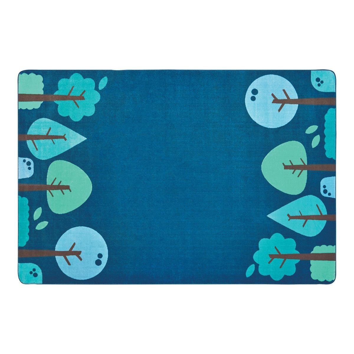 Kaplan Early Learning Kaplan® Tranquil Trees Carpets – 4′ x 6′ Rectangle – Blue