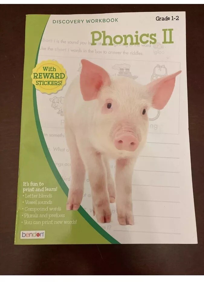 Discovery work book phonics 2 grade 1-2 with stickers bendon educational school
