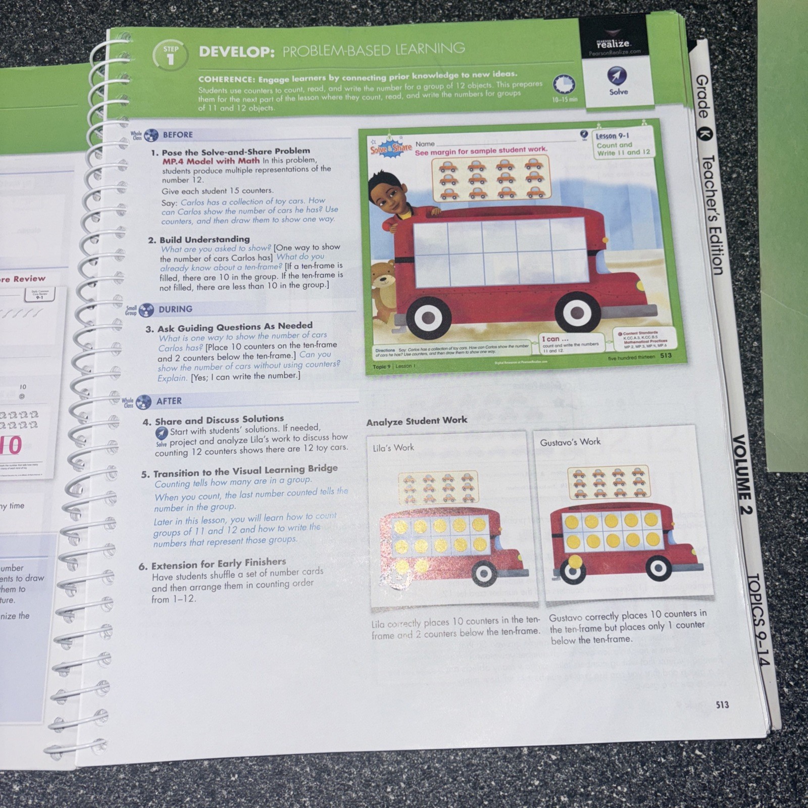 enVisionmath 2.0 2016 Common Core Grade K Teacher Edition Volume 2 Topics 9-14