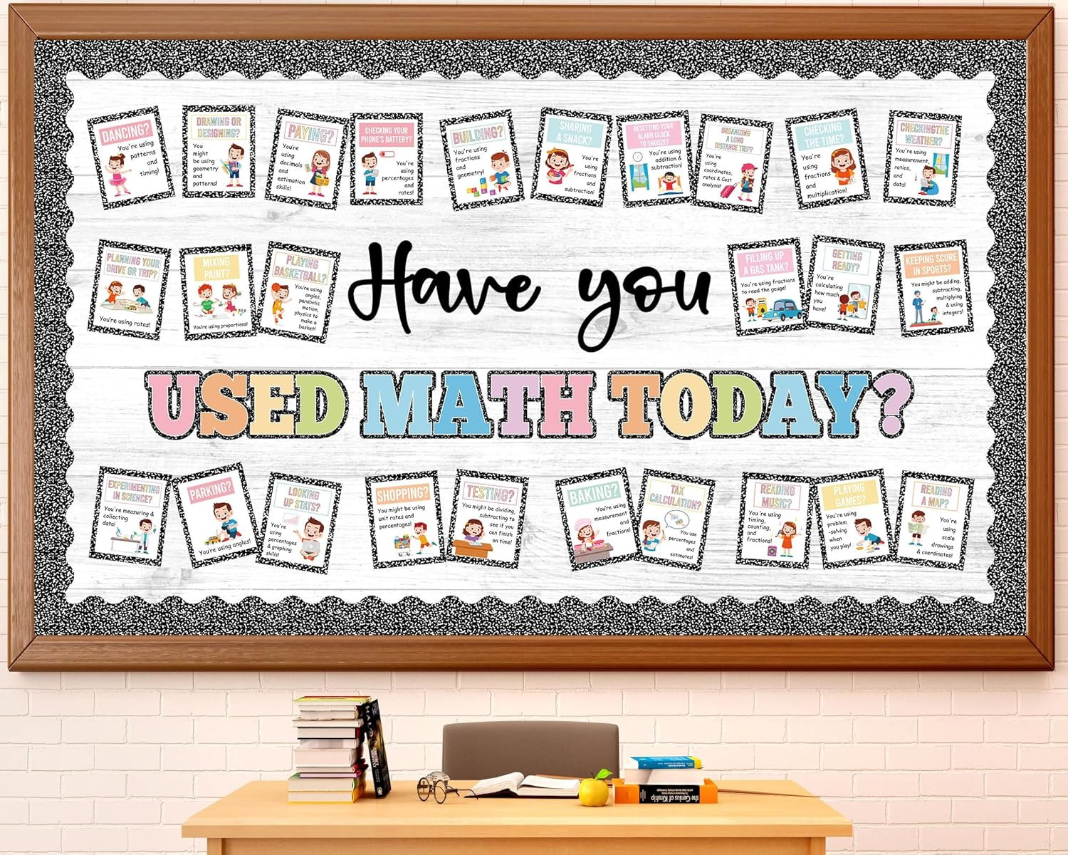 Math Bulletin Board Set Mathematics Composition Notebook Classroom Decoration Ha