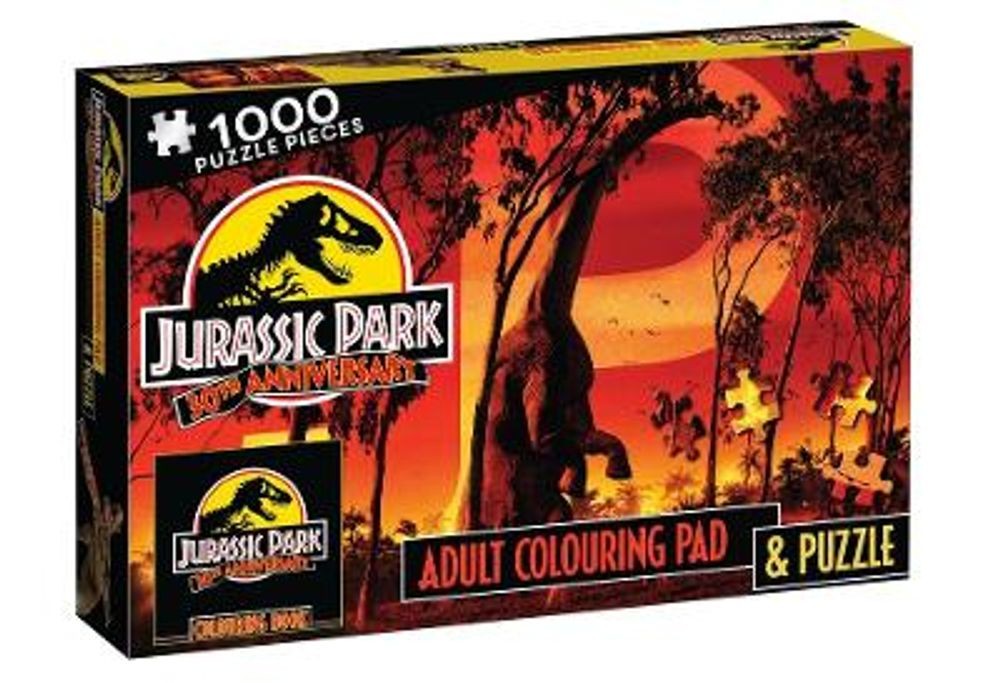 Jurassic Park 30th Anniversary: Adult Colouring Pad and Puzzle (Universal: 1000