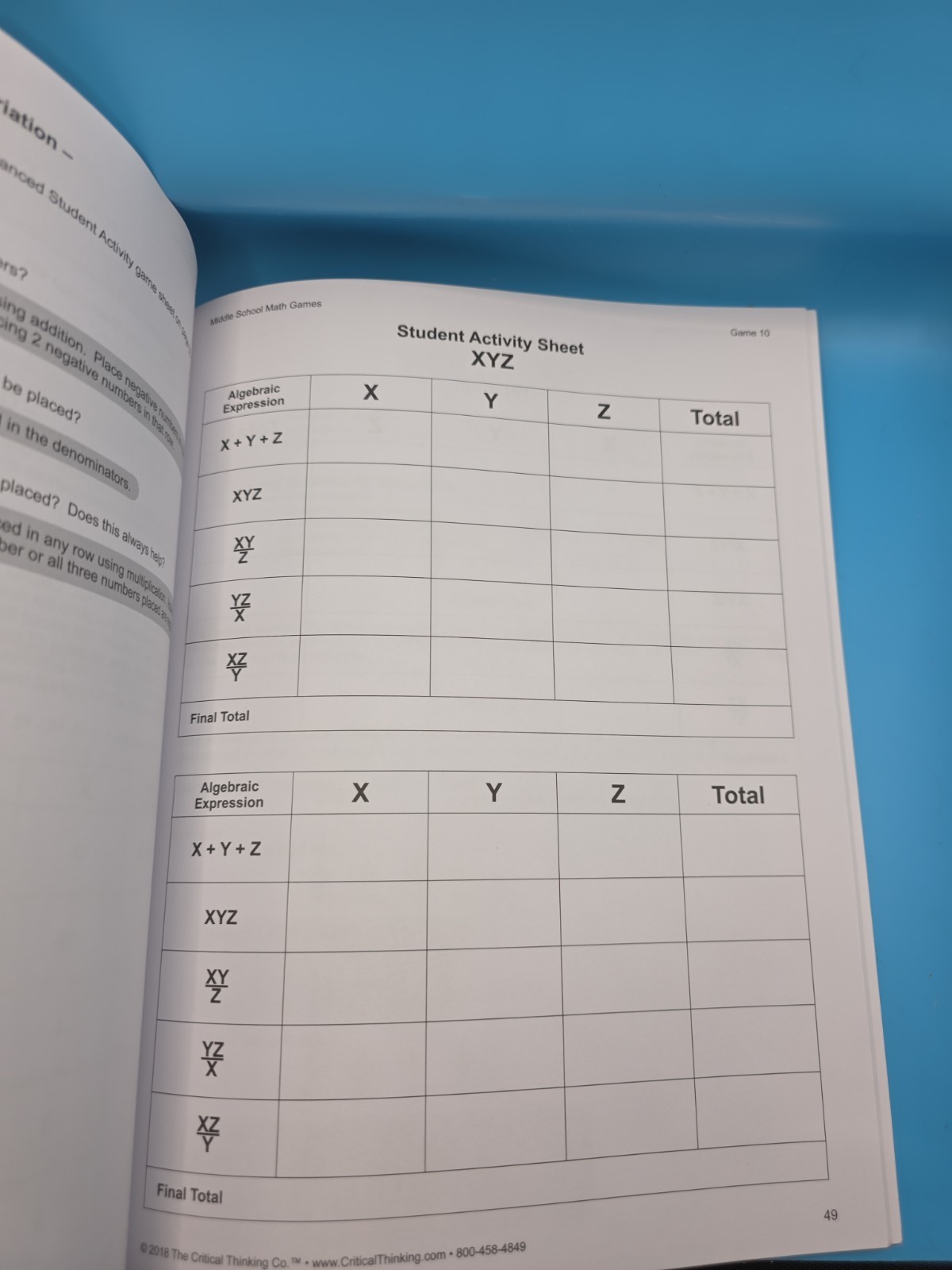 Middle School Math Games Grades 6-8. Excellent Condition