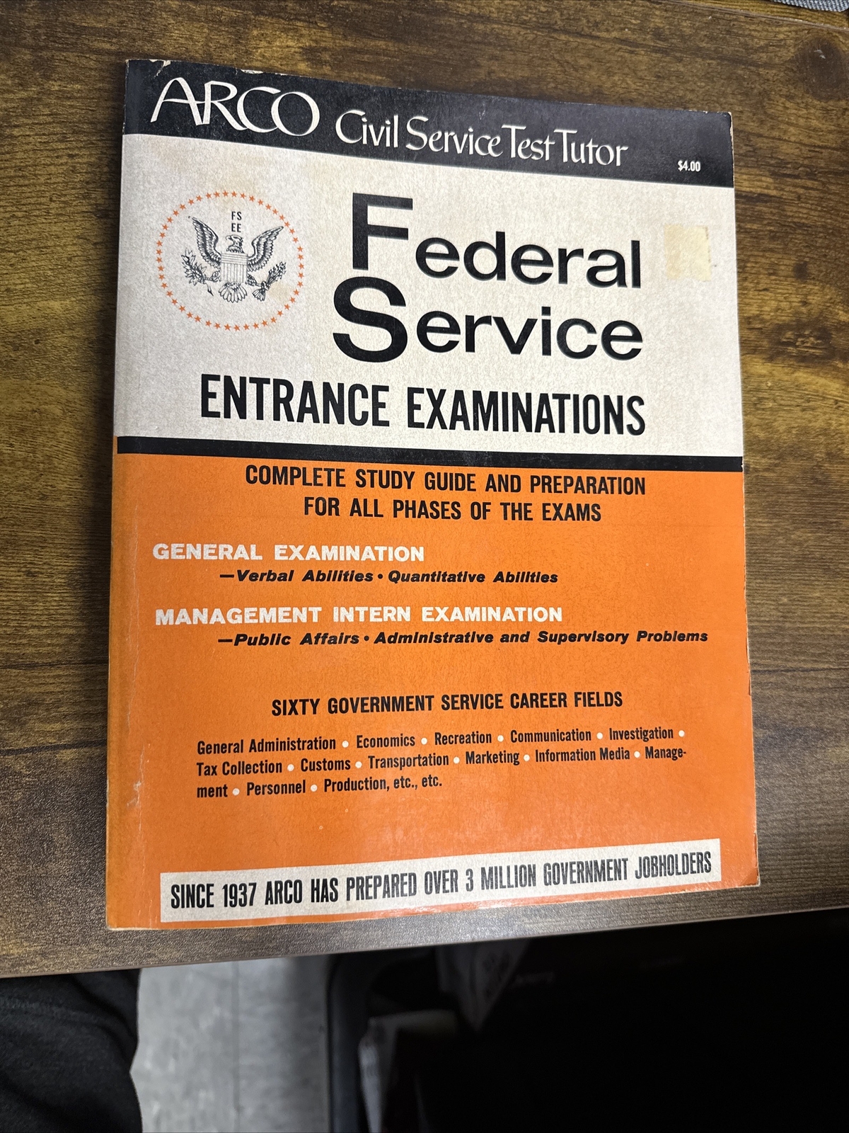 Arco Federal Service Entrance Exam 1967 book civil service test tutor paperback