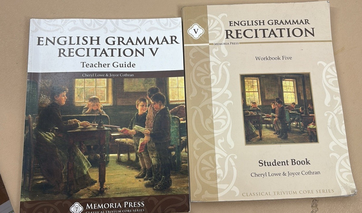 Memoria Press English Grammar Recitation V Student Workbook & Teacher Guide New