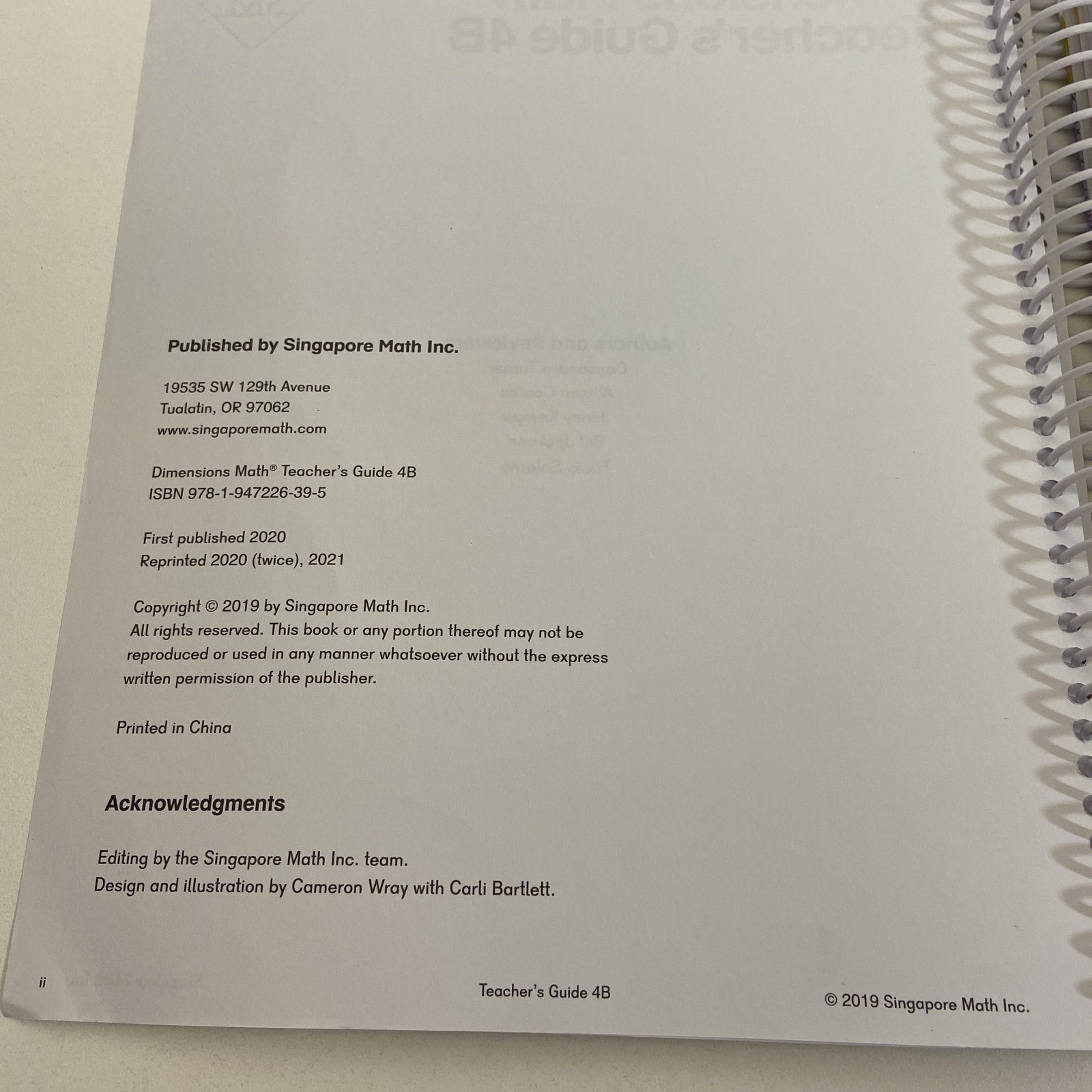 Dimensions Math 4B Teacher Guide Spiral Bound 2021 Singapore Math Homeschooling