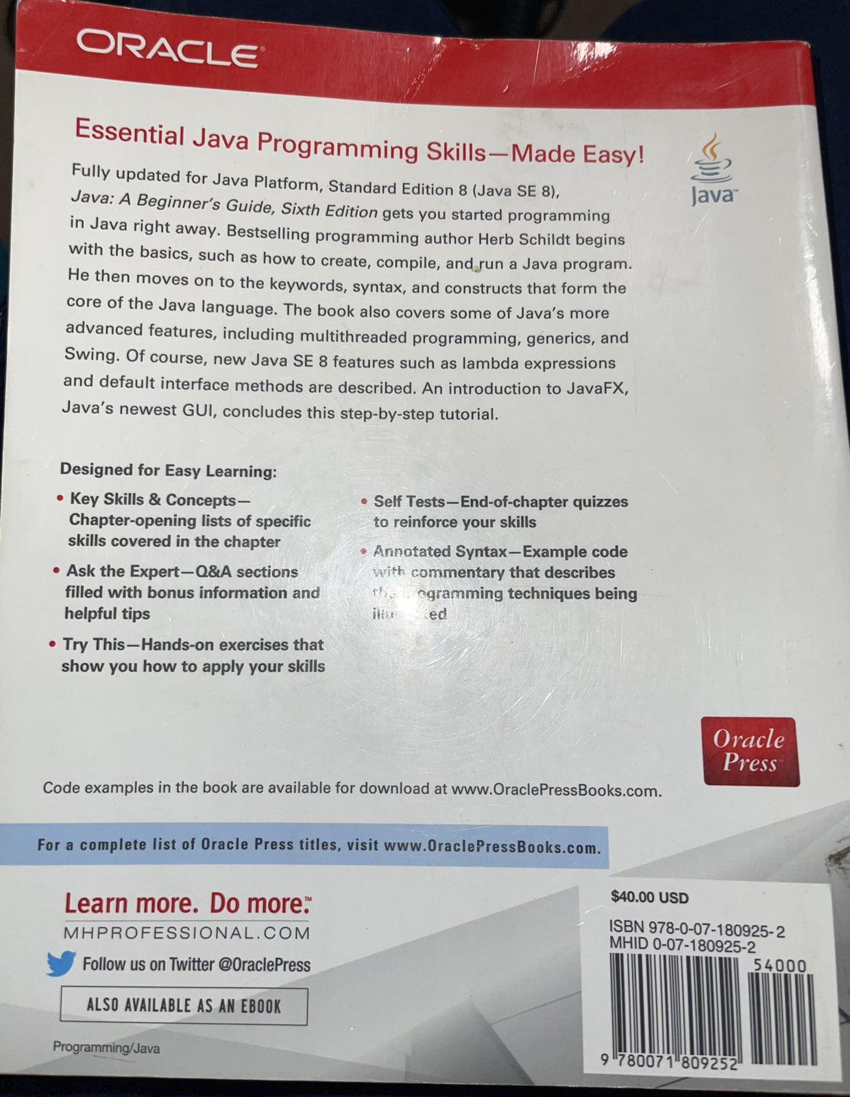 Java: A Beginner’s Guide, Sixth Edition by Herbert Schildt (Paperback, 2014)