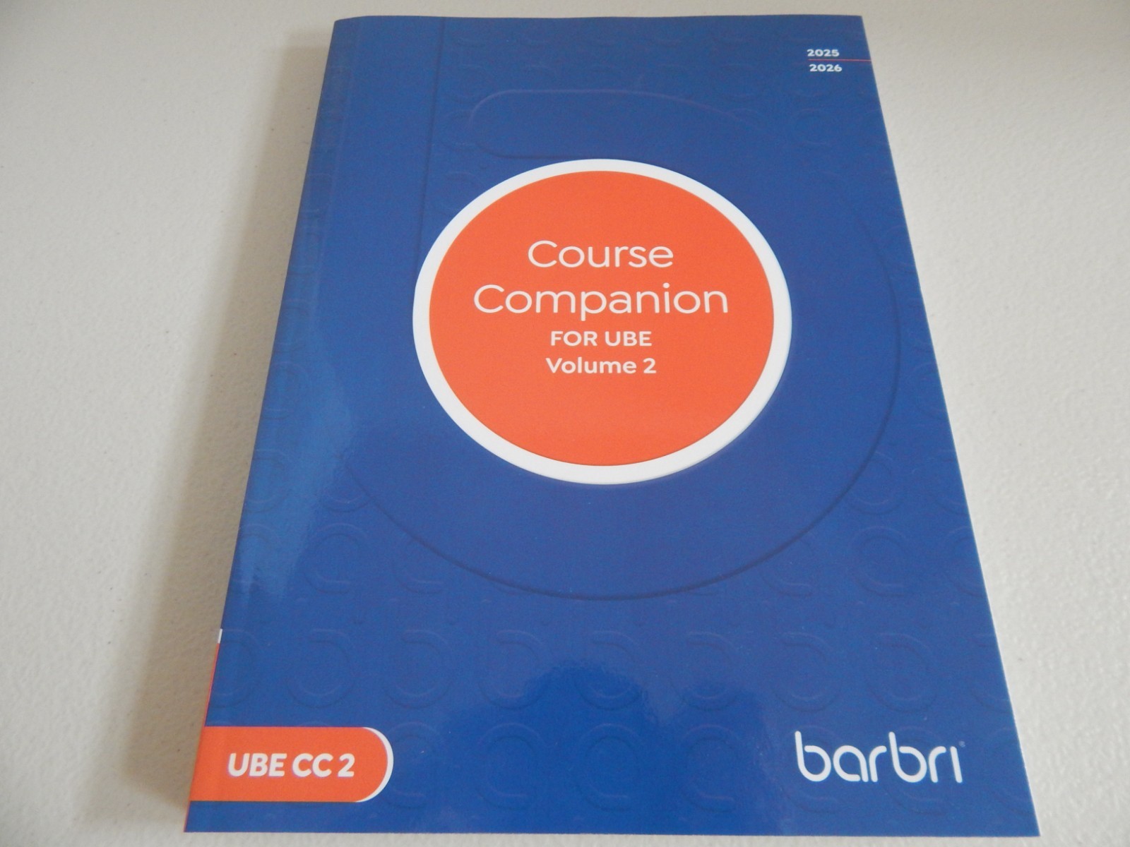 Barbri 2025-2026 Course Companion for UBE Volume 2 UBECC2 Law Bar Book LIKE NEW!