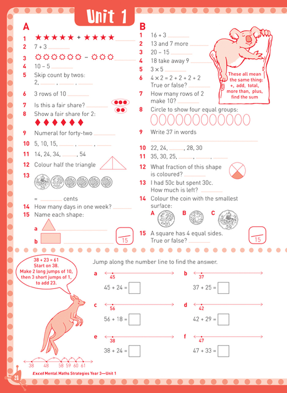 Excel Basic Skills – Mental Maths Strategies Year 3