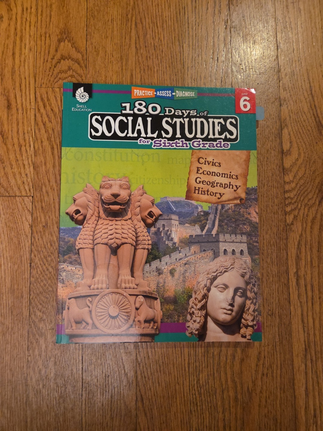 180 Days™: Social Studies, Civics for 6th – Paperback, Good Only A Few Pgs Marks