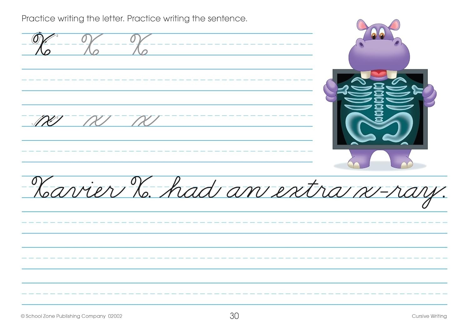 School Zone Cursive Writing Workbook: 32 Pages, 3rd Grade, 4th Grade, Practic…