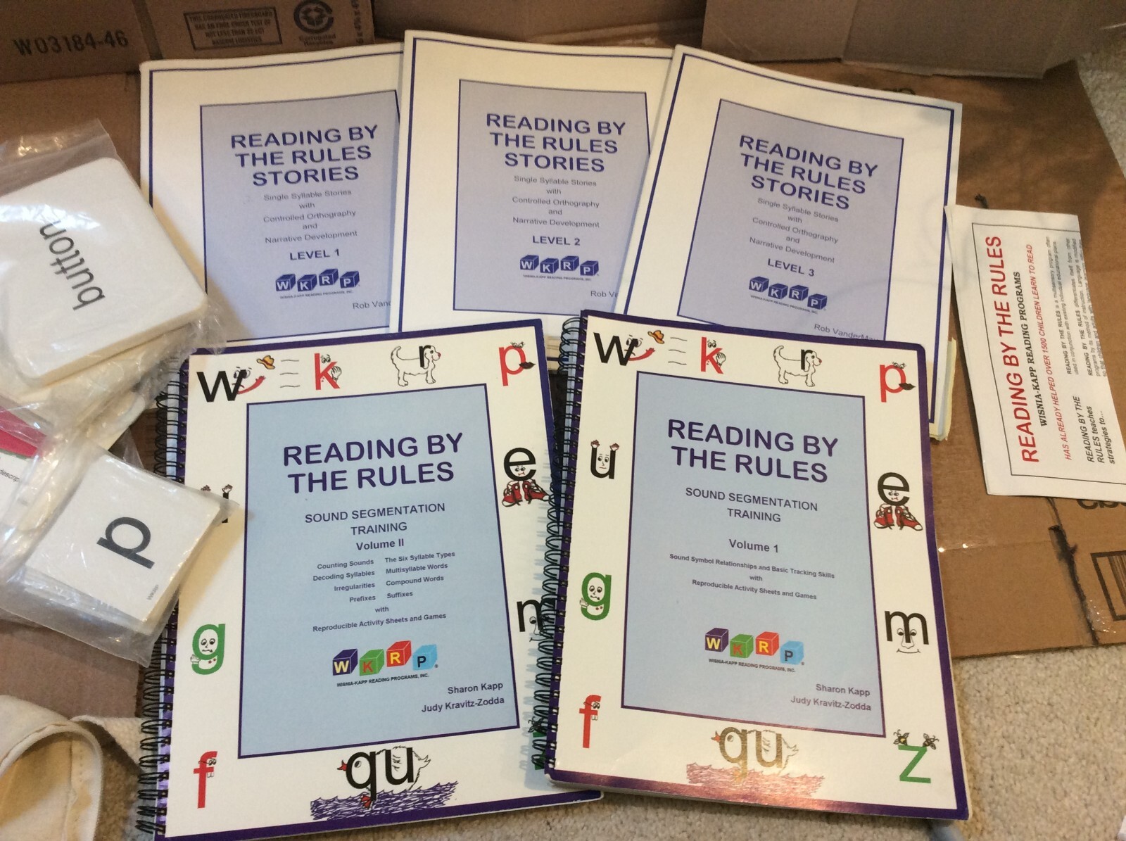 Reading by the Rules Sound Segmentation Vol 1/2 and Stories Vol 1-3 and Cards
