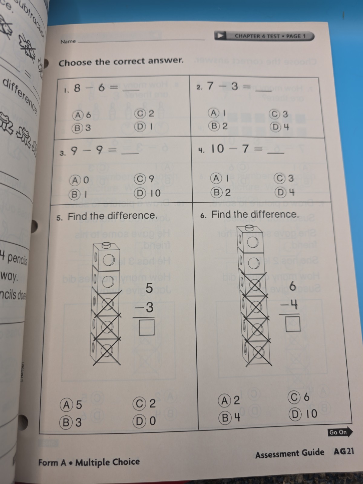 Harcourt Math Assessment Guide. Grade 1. Excellent Condition