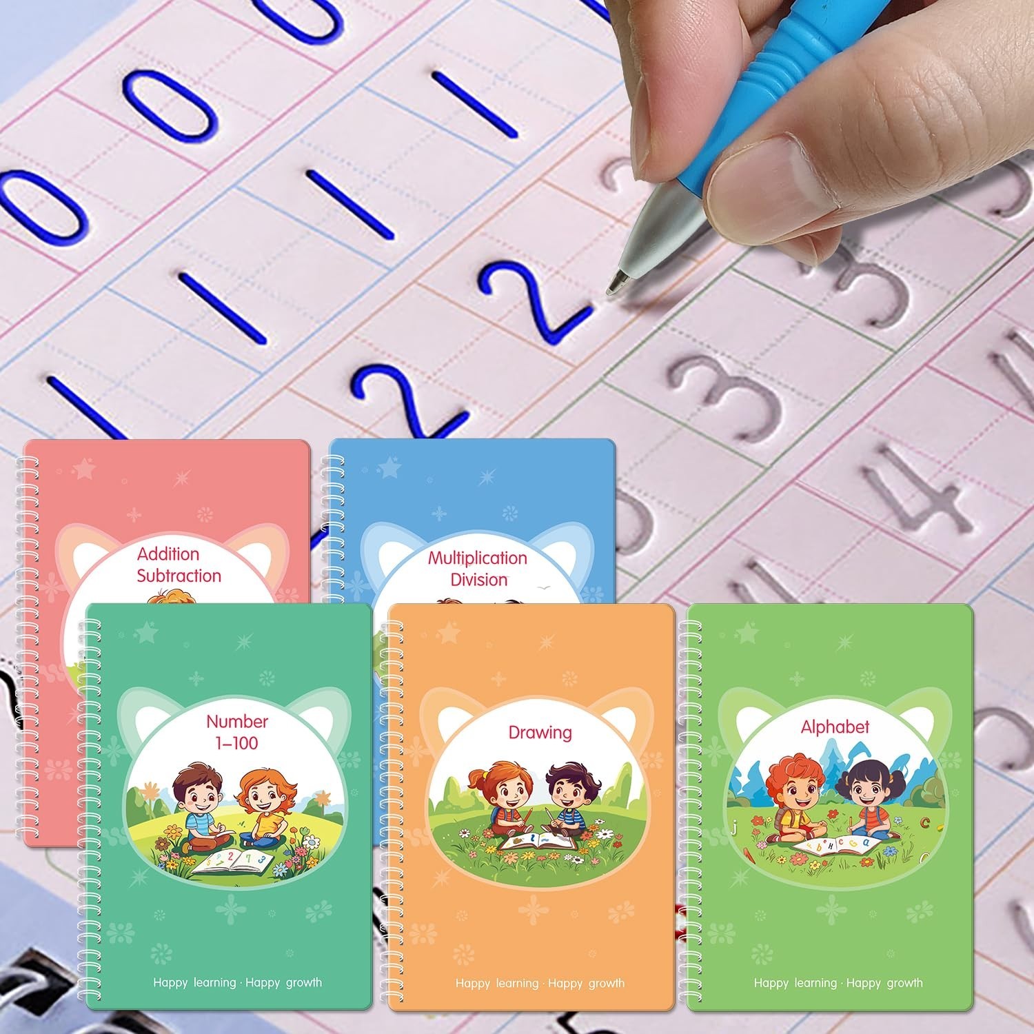 Reusable Grooved Handwriting Workbooks,Magic Copybook,Magic Writing Practice Cop