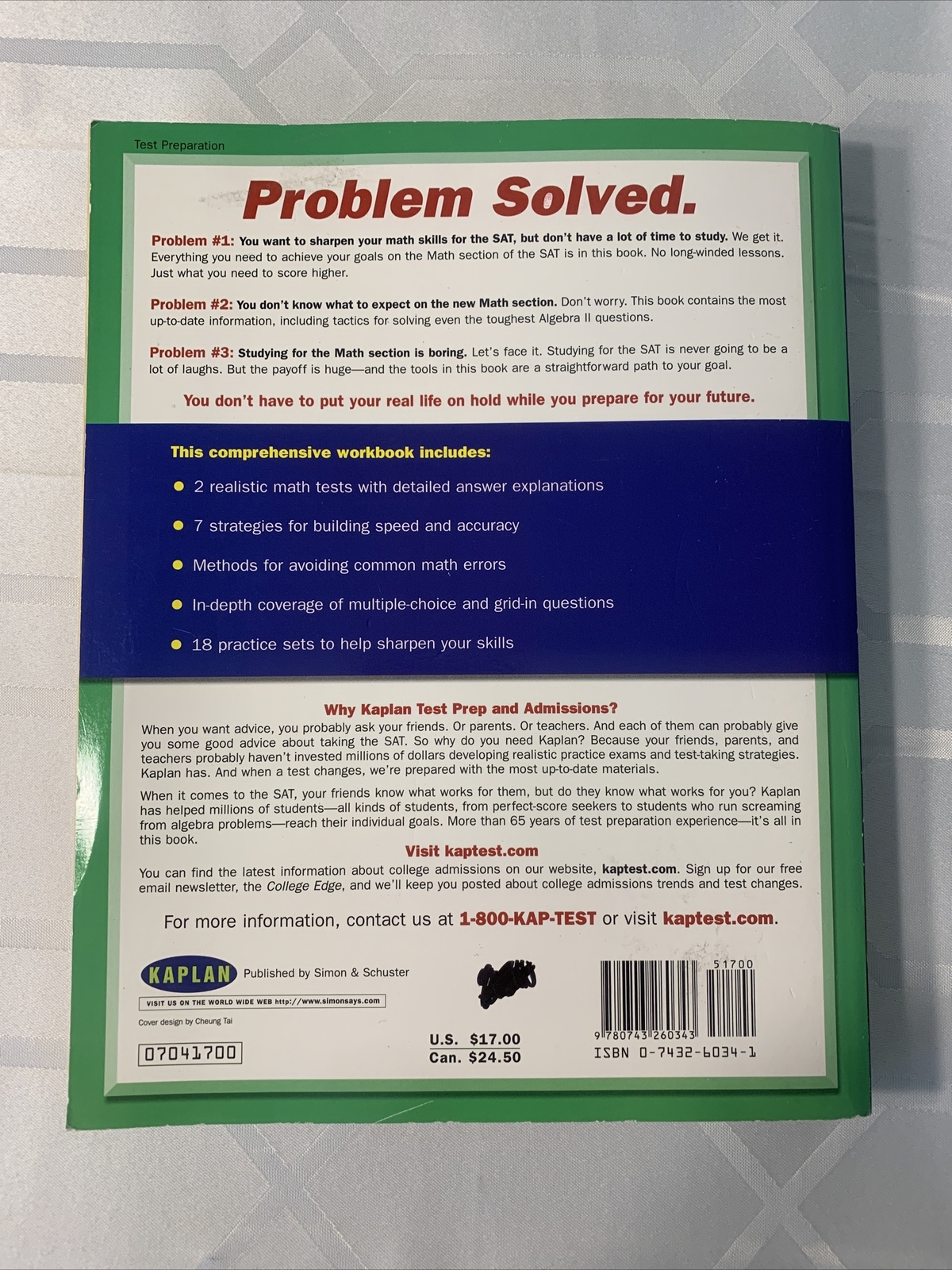 Kaplan New SAT Math Workbook by Kaplan Educational Center Staff (2004, Trade…