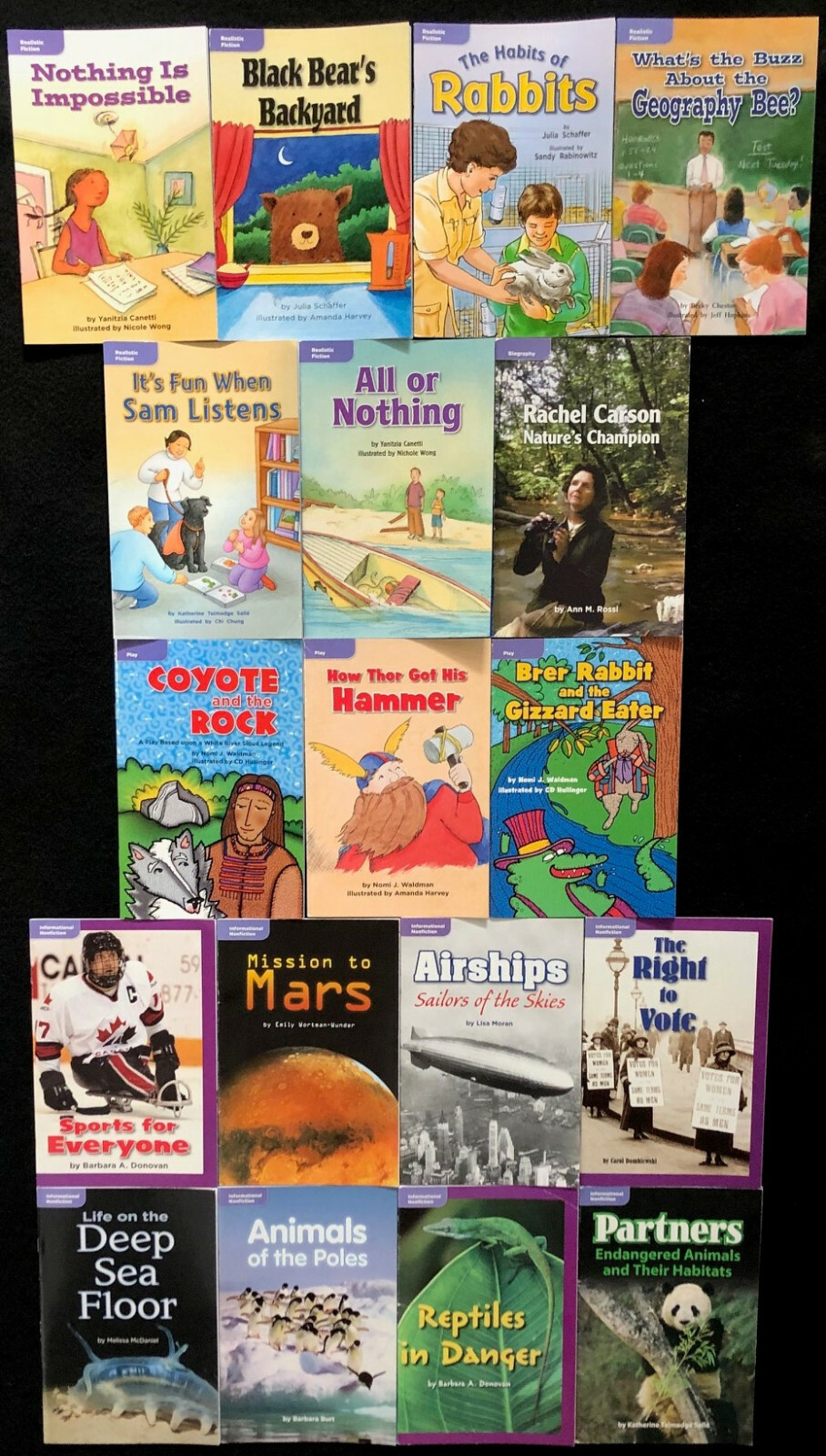 5th-GENRE READERS (Realistic Fiction, Biography, Play, Info. Nonfiction)18 books