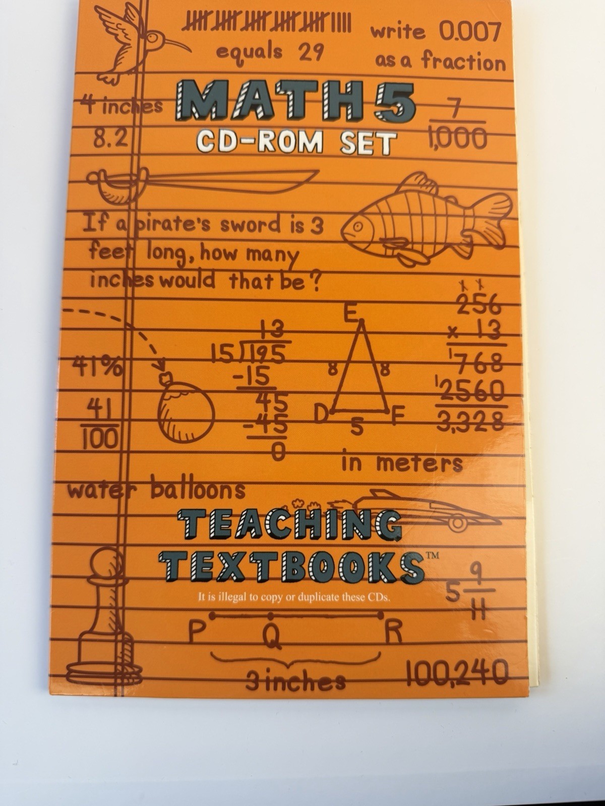 Teaching Textbooks Math 5 CD-ROM Set 4 Discs Complete Grade 5 Homeschool