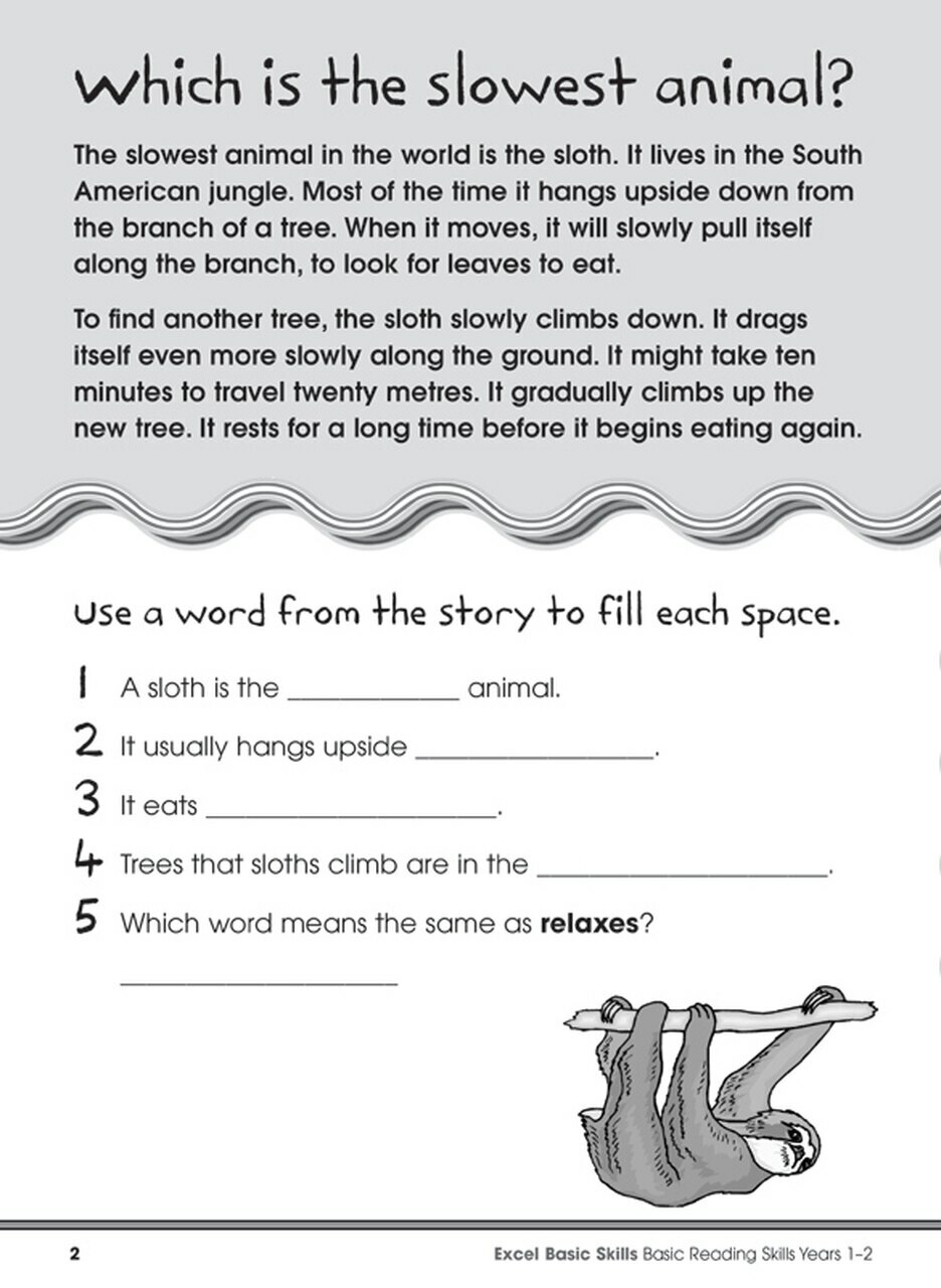 Excel Basic Skills – Basic Reading Skills Years 1 – 2