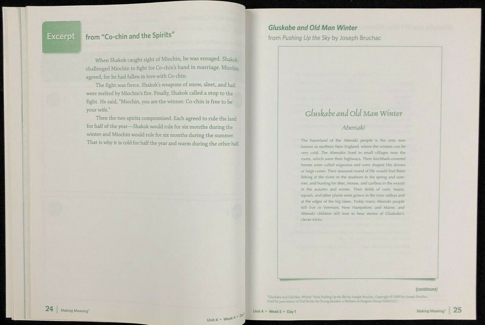 4th – Making Meaning STUDENT RESPONSE BOOK (5 books in set) (2015, 3rd Edition)