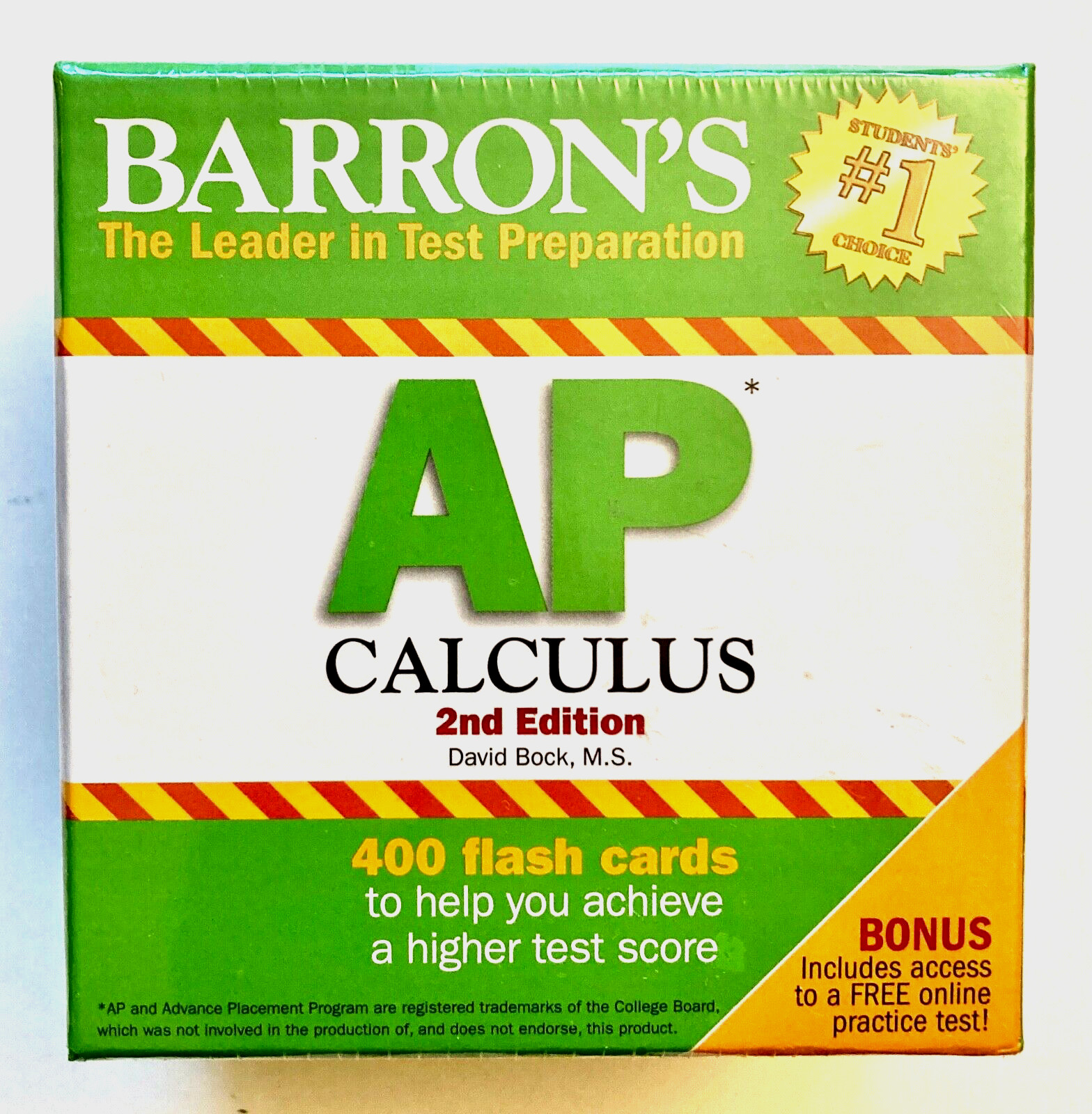 Barron’s AP Calculus 2nd Edition 400 Flash Cards by David Bock M.S. New, Sealed