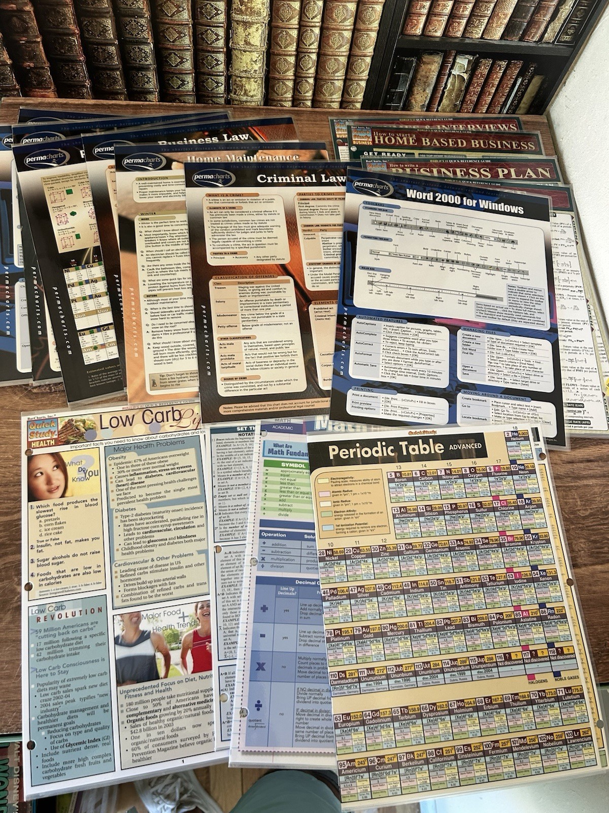 Quick Study & Perma Laminated Academic Charts: Anatomy Periodic Table Homeschool
