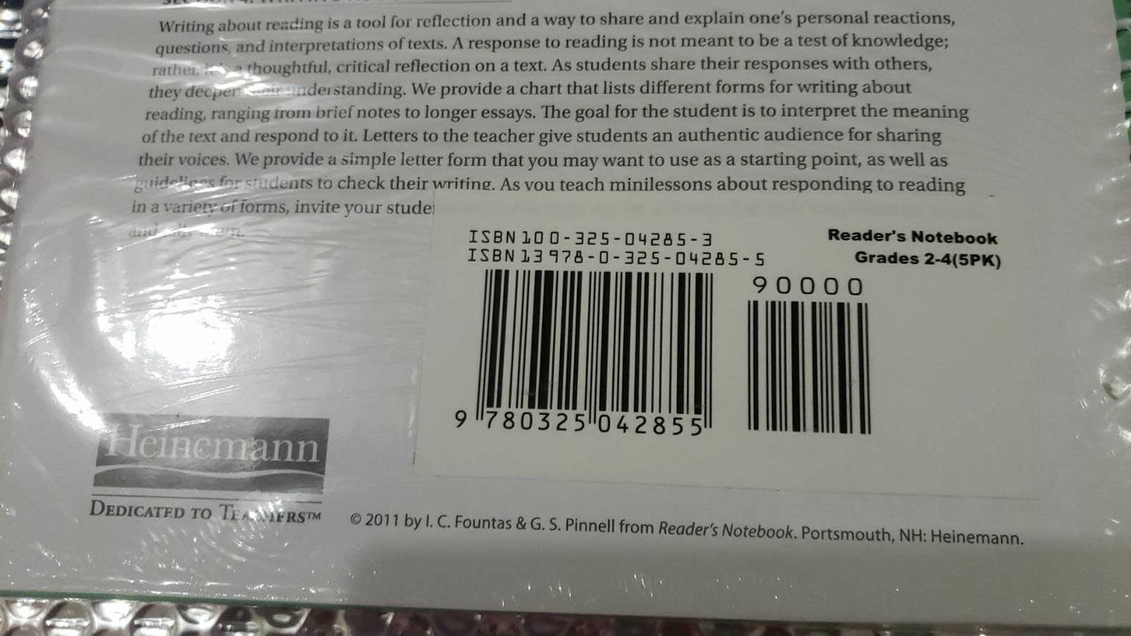 Reader’s Notebook : PRIMARY (Grades 2-4) (5 pack) by Fountas