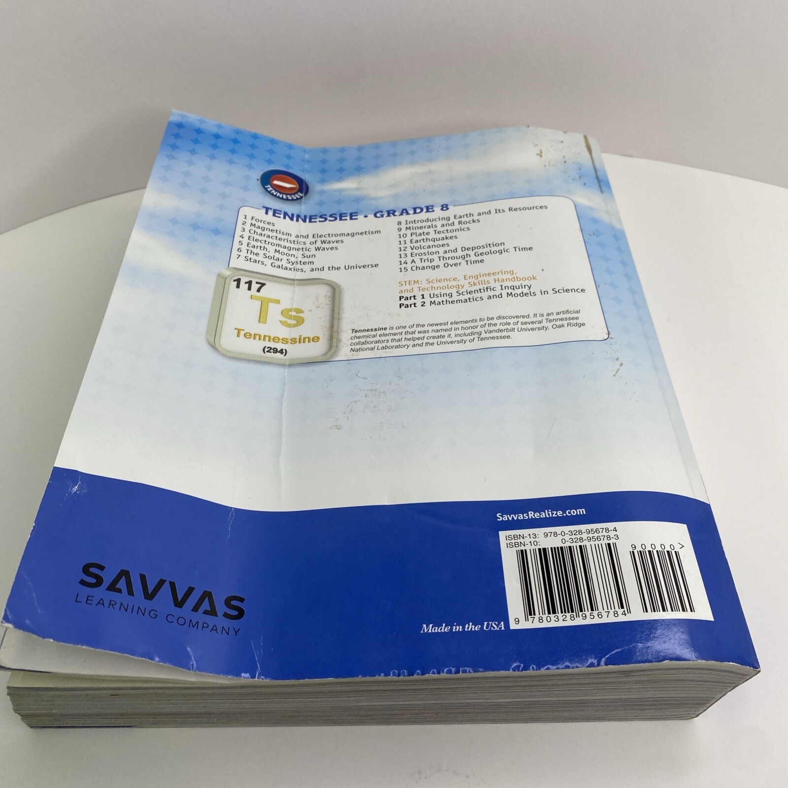 TN Middle School Grade 8 Interactive Science Textbook 2019 Pearson No Writing
