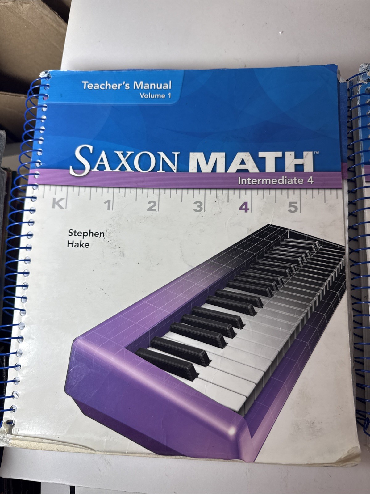 Saxon Math Intermediate 4, TEACHERS MANUALS volume 1 & 2, Cover Wear