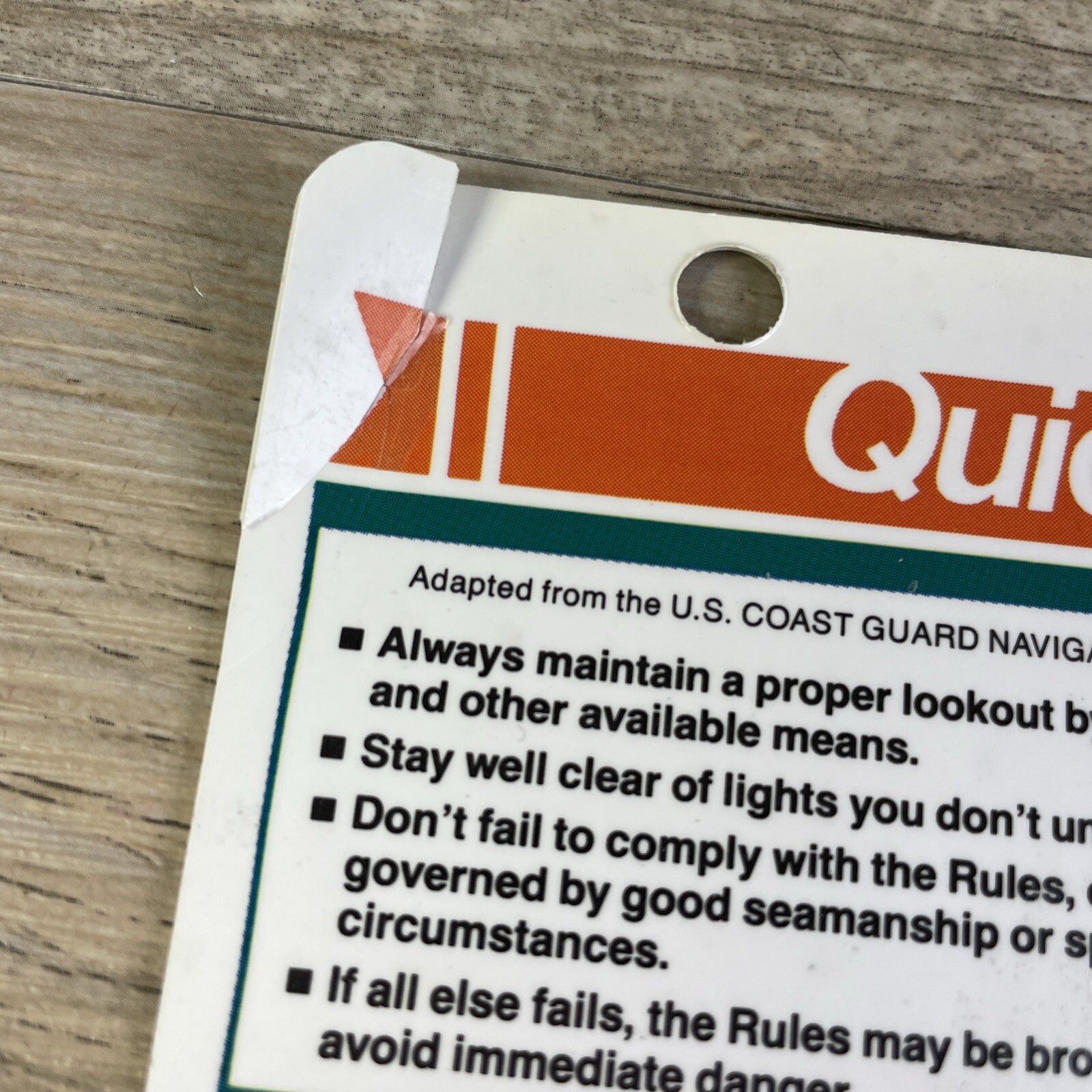 DAVIS Instruments #127 Quick Reference Navigation Rules Card 1999 FLAW READ