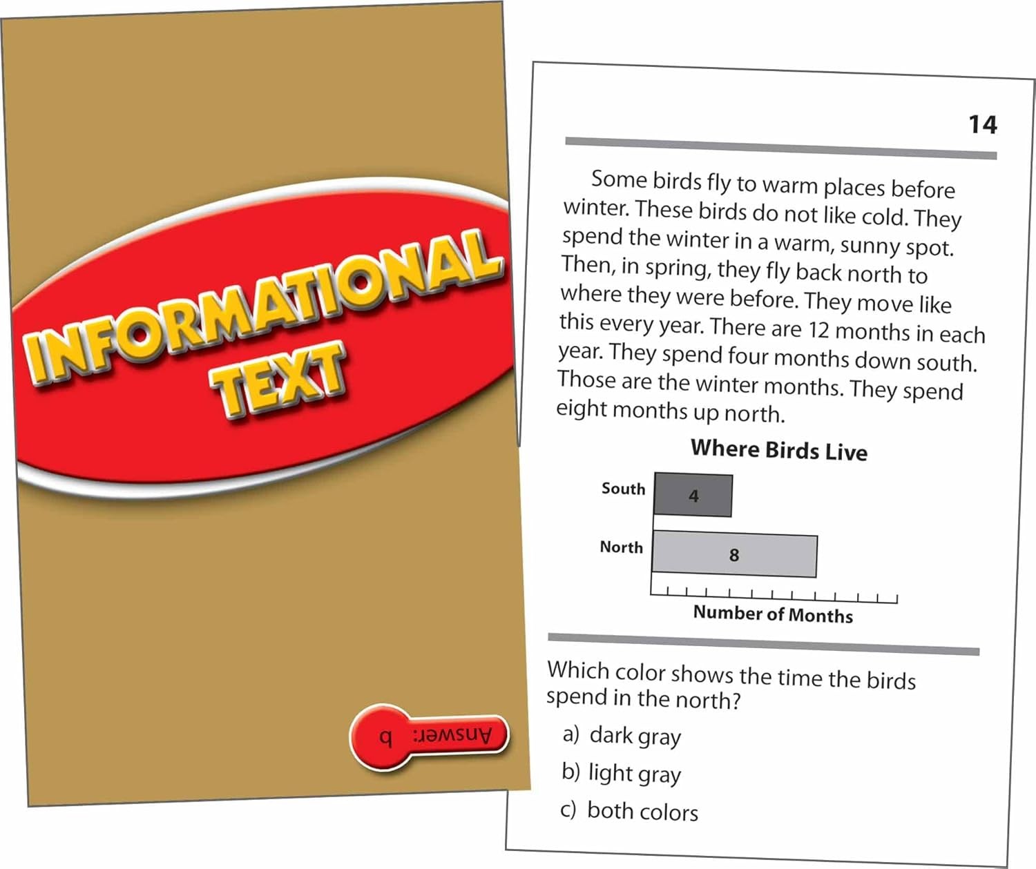 Edupress Reading Comprehension Practice Cards, Informational Text, Red Level