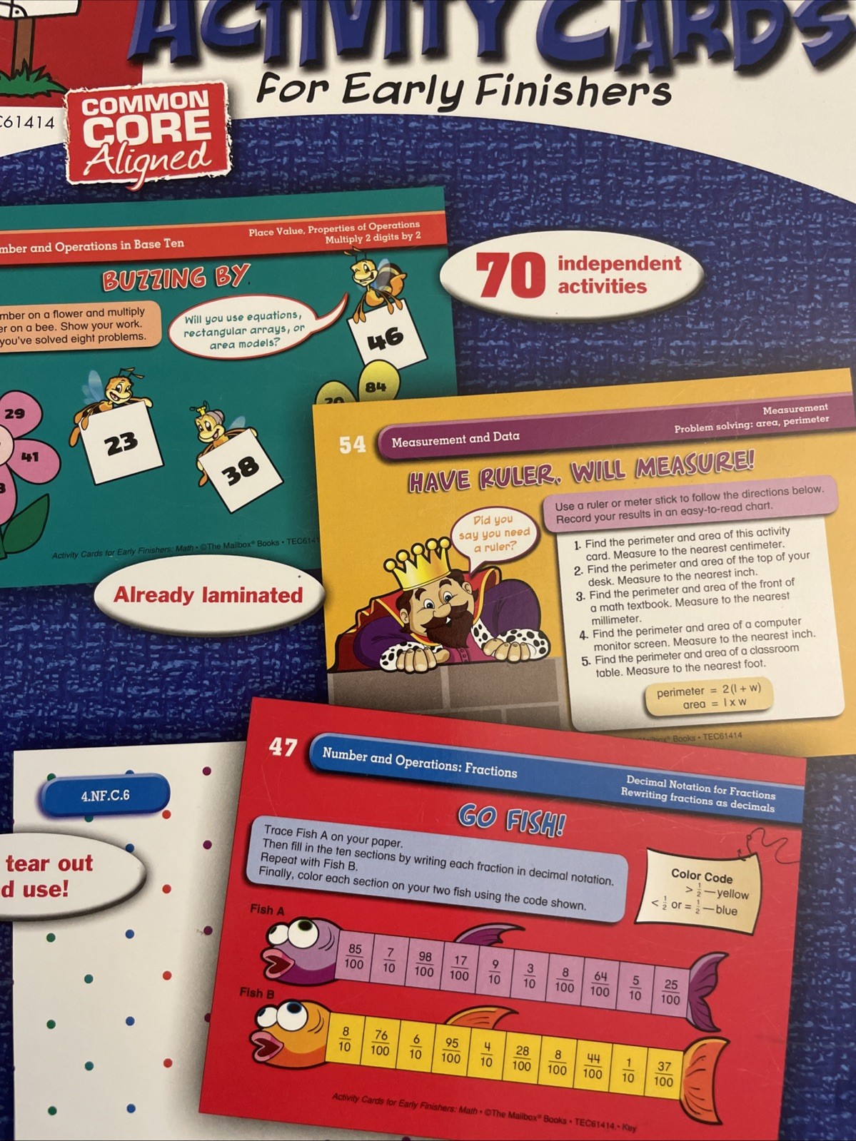 MATH Activity Cards For Early Finishers. Grade 4-5 Common Core Aligned Mailbox