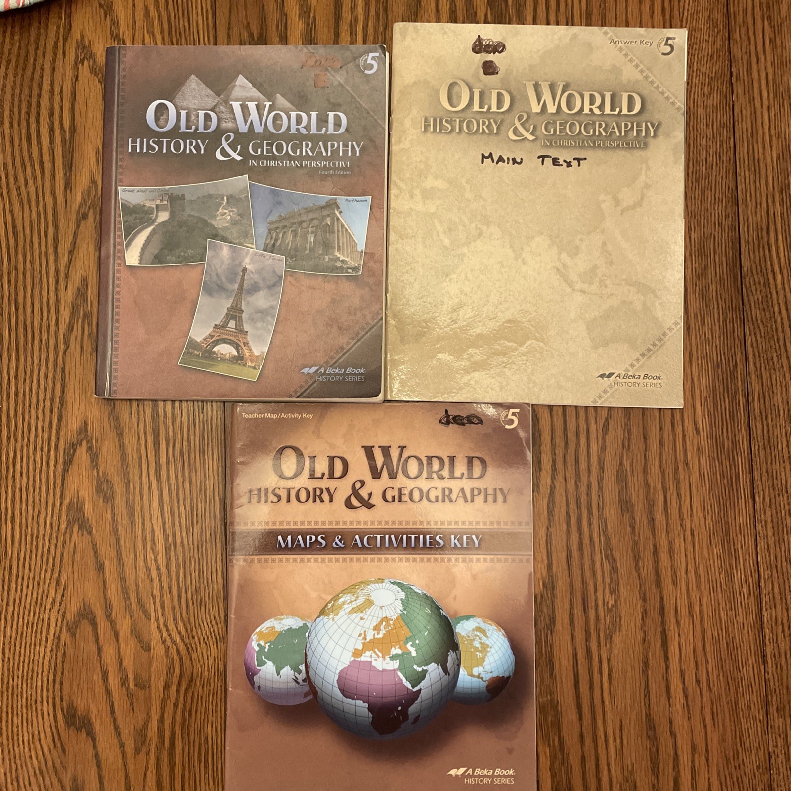 abeka old world history and geography, 5th Grade, Student Text And Keys