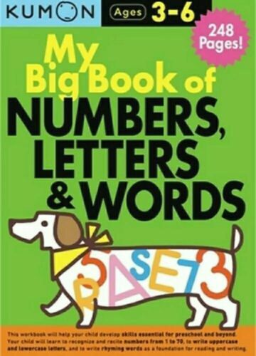 My Big Book Of Numbers, Letters & Words (Paperback, 2019, Ages 3-6) Kumon *Read*