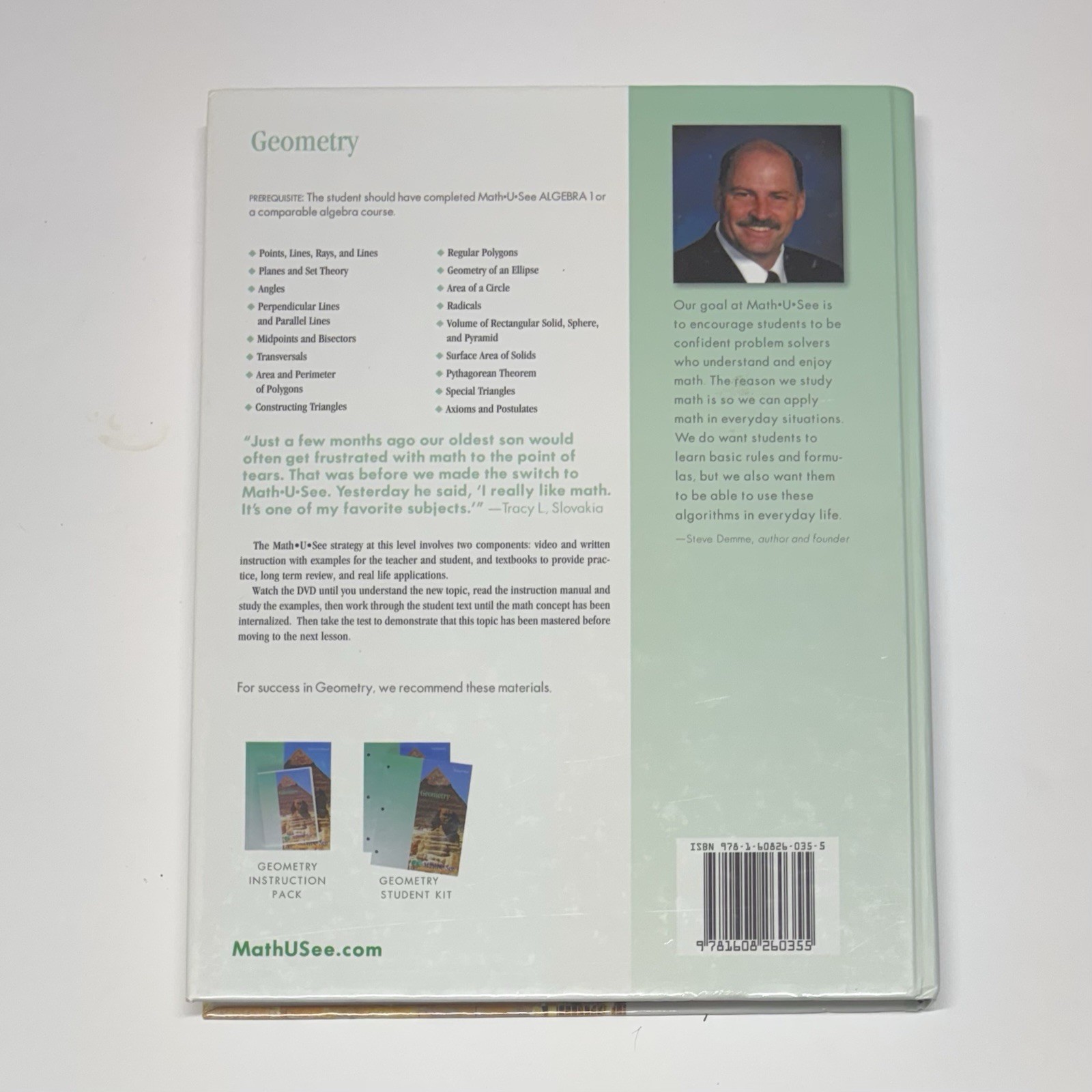 Geometry Instruction Manual, Math U See
